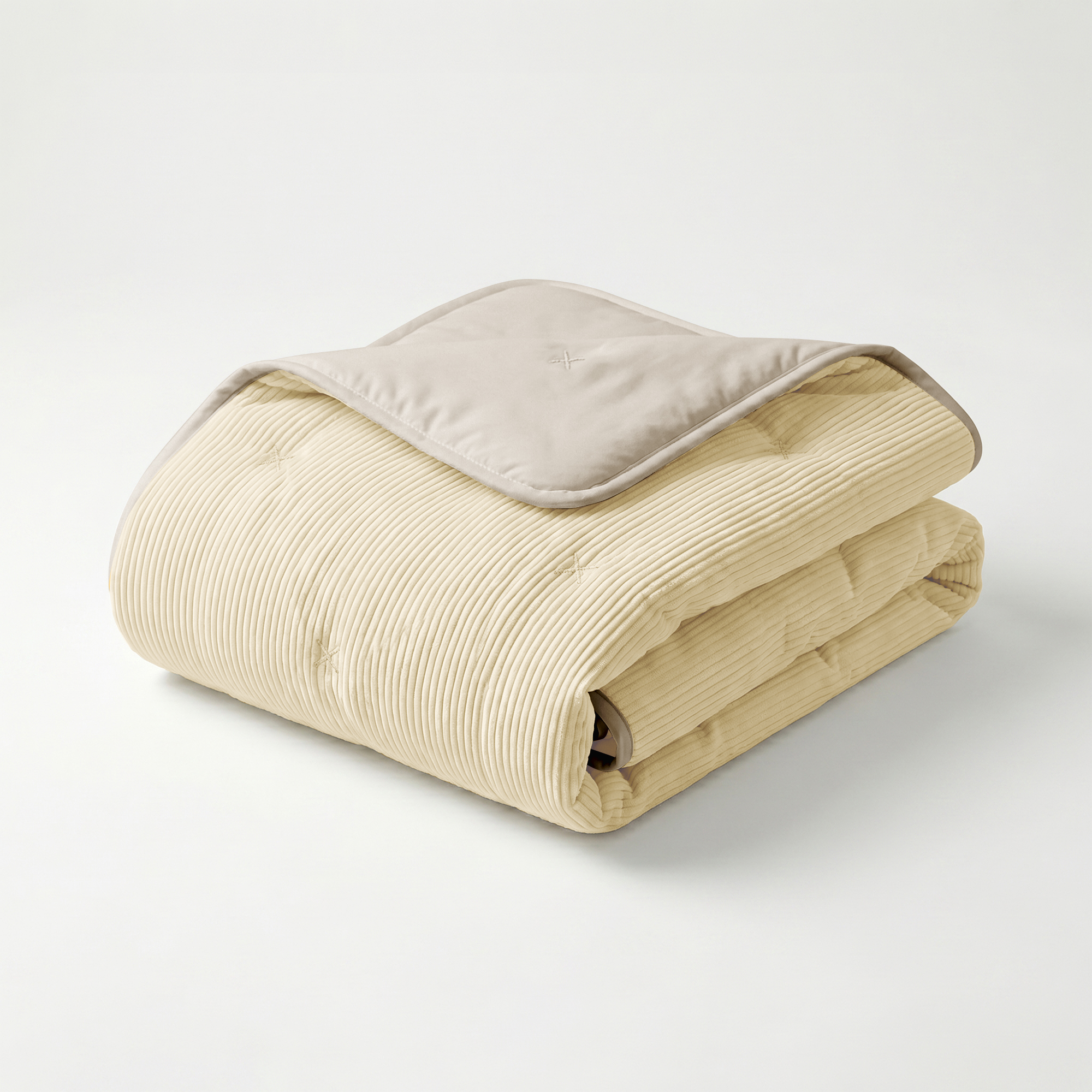 Zydante Dekbed Zonder Overtrek Corduroy - Hoesloos Dekbed - Zacht en Comfortabel – Luxe Uitstraling - Taupe / 200x200