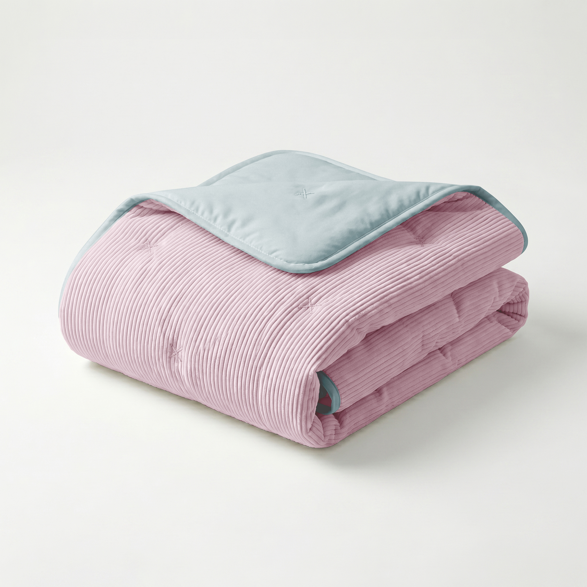 Zydante Dekbed Zonder Overtrek Corduroy - Hoesloos Dekbed - Zacht en Comfortabel – Luxe Uitstraling - Oud Roze / 200x200