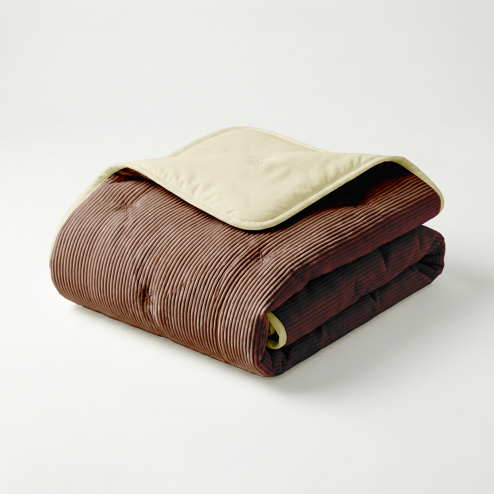 Zydante Dekbed Zonder Overtrek Corduroy - Hoesloos Dekbed - Zacht en Comfortabel – Luxe Uitstraling - Donker Bruin / 200x140