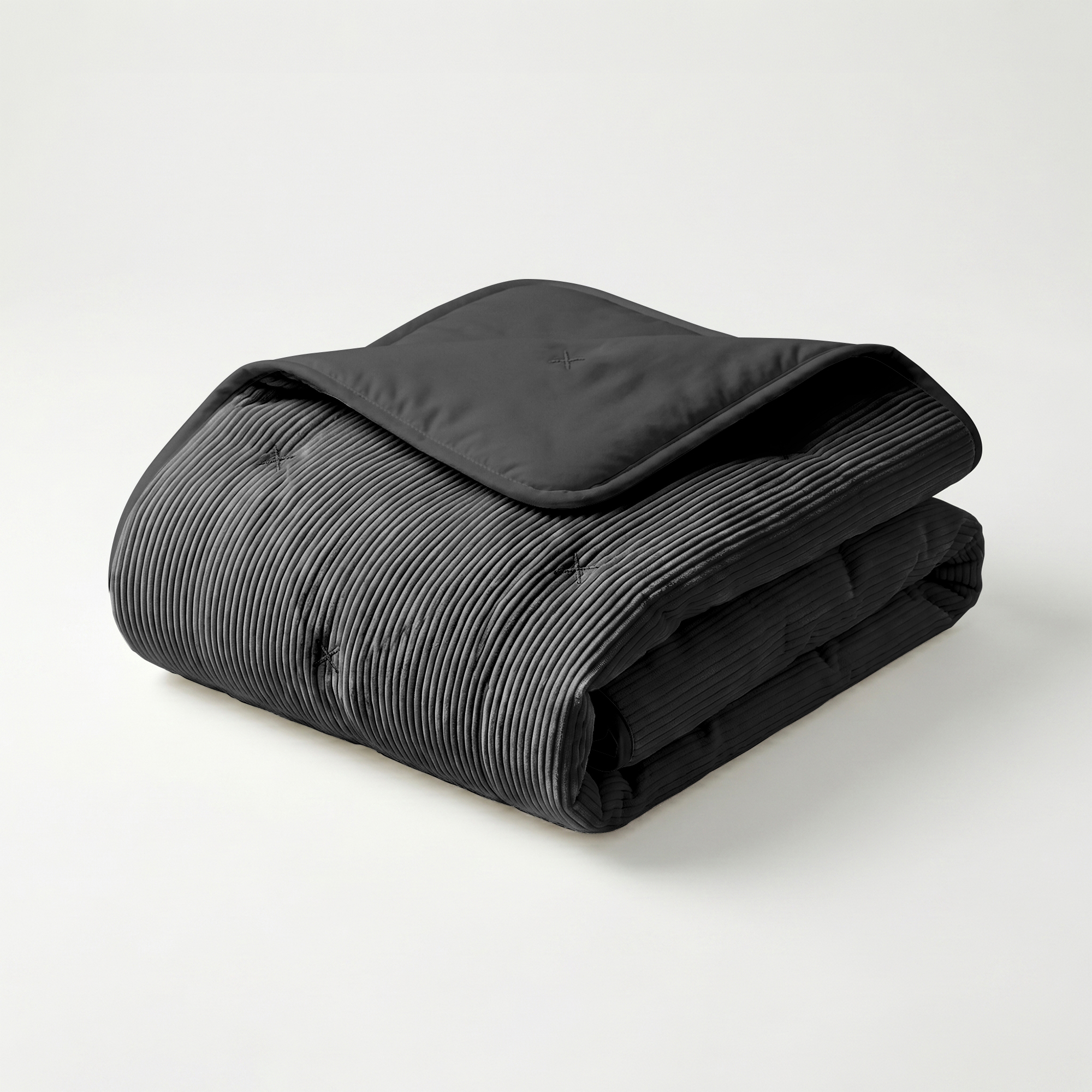 Zydante Dekbed Zonder Overtrek Corduroy - Hoesloos Dekbed - Zacht en Comfortabel – Luxe Uitstraling - Antraciet / 200x140