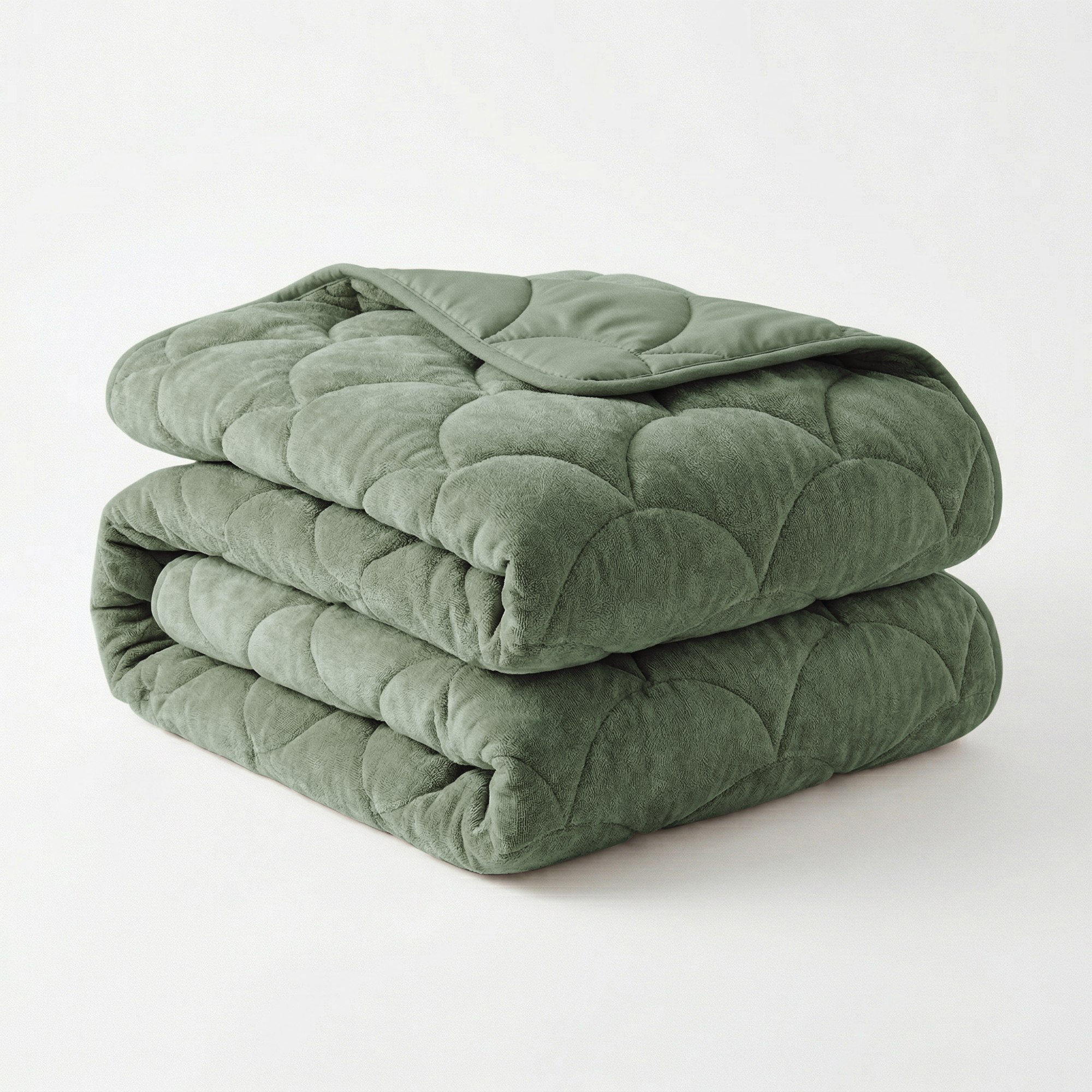Zydante Dekbed Zonder Overtrek Velvet Chenille - Wasbaar Dekbed - Hoesloos Dekbed - Zachte Fluweel Look - Hedge Groen / 200x140