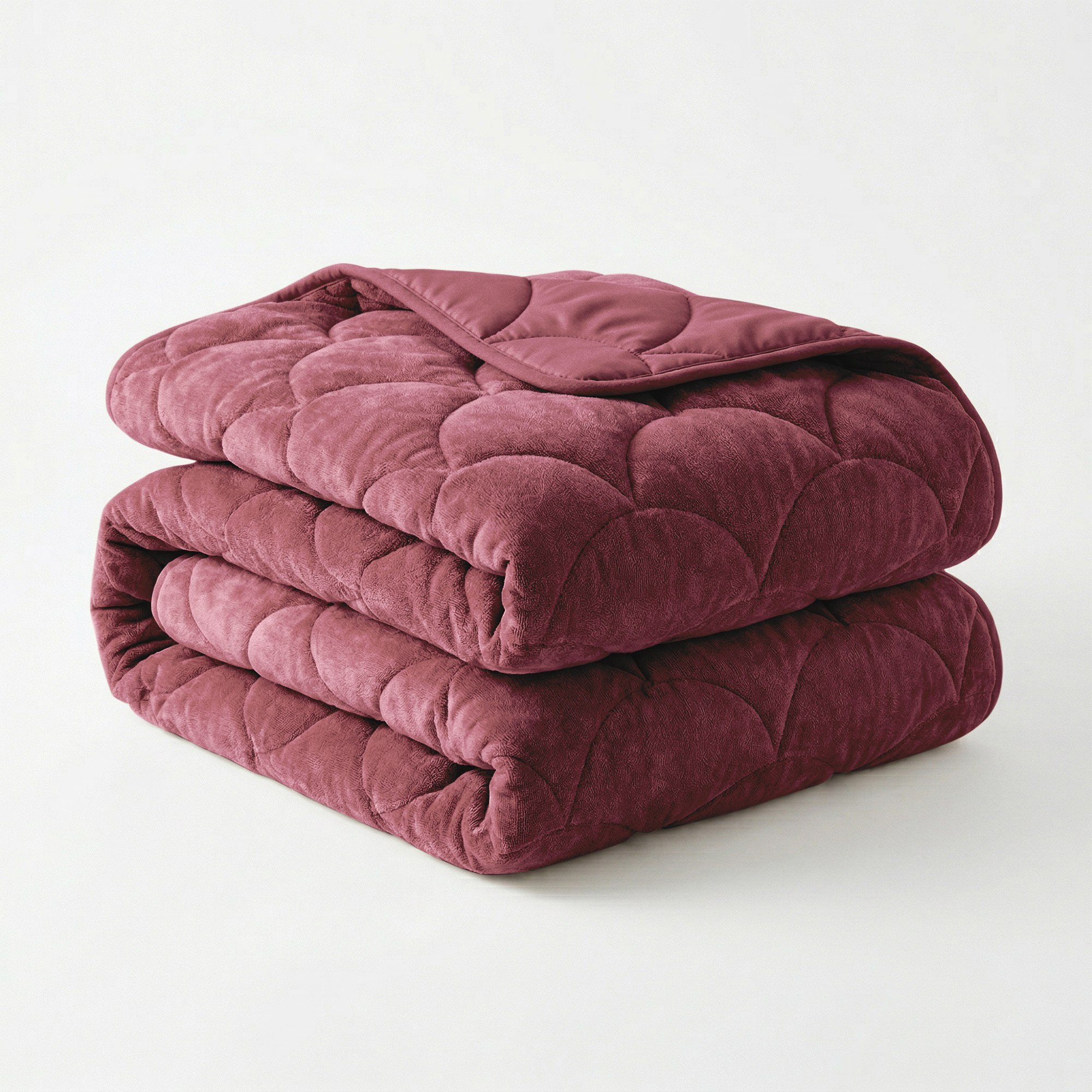 Zydante Dekbed Zonder Overtrek Velvet Chenille - Hoesloos Dekbed - Wasbaar Dekbed - Zachte Fluweel Look - Burgundy - 200x140