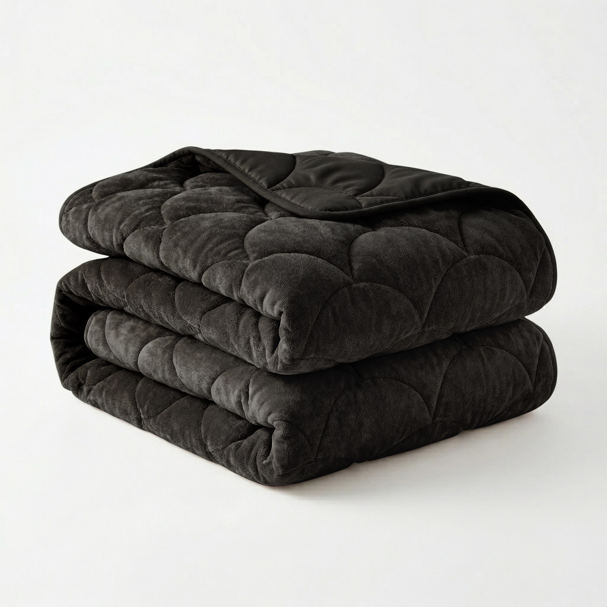 Zydante Dekbed Zonder Overtrek Velvet Chenille - Wasbaar Dekbed - Hoesloos Dekbed - Zachte Fluweel Look - Zwart / 200x140