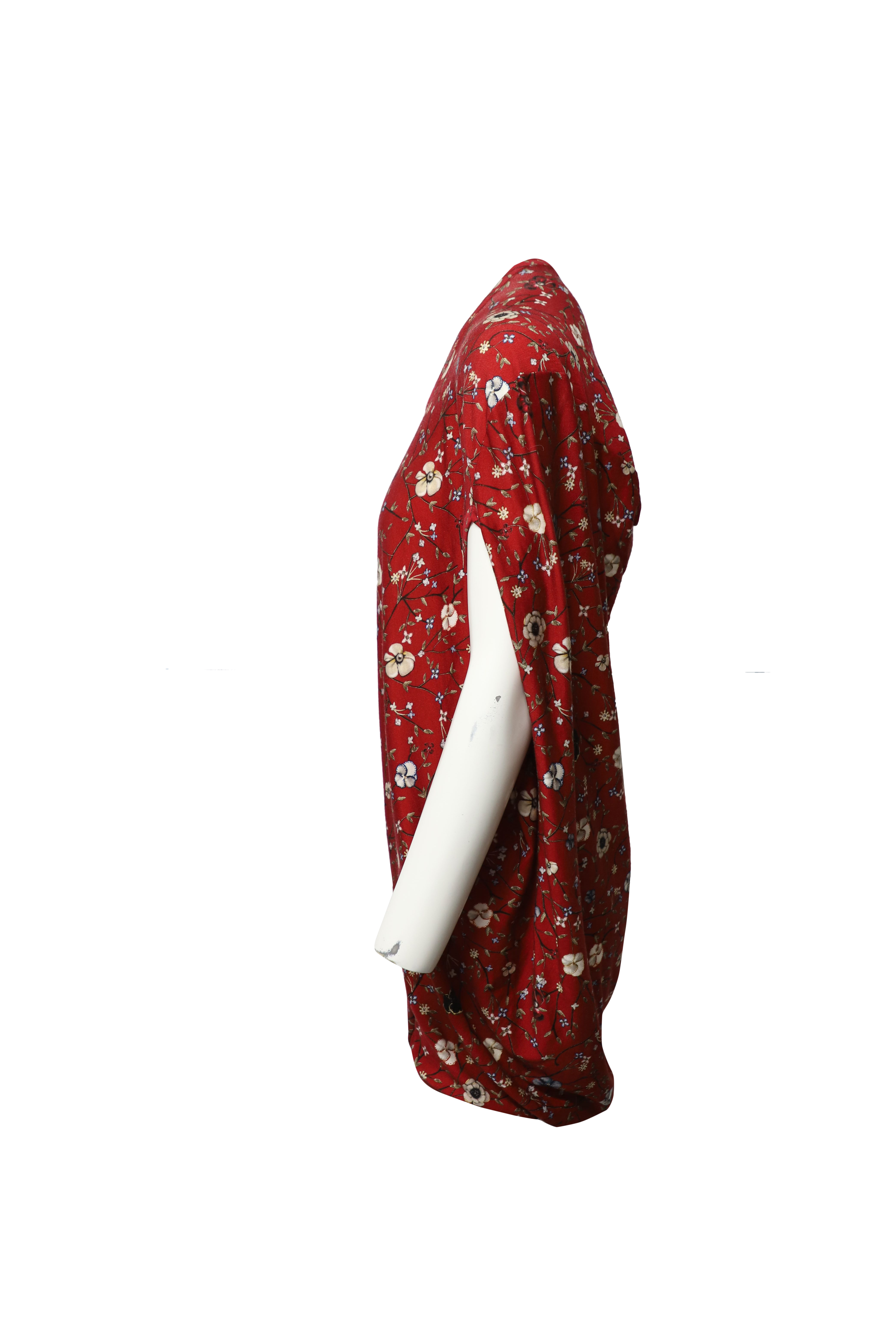 Alexander McQueen Pre-owned Alexander McQueen asymmetrisk ryggdraperad blommig klänning i flerfärgad ull dam – bild 2