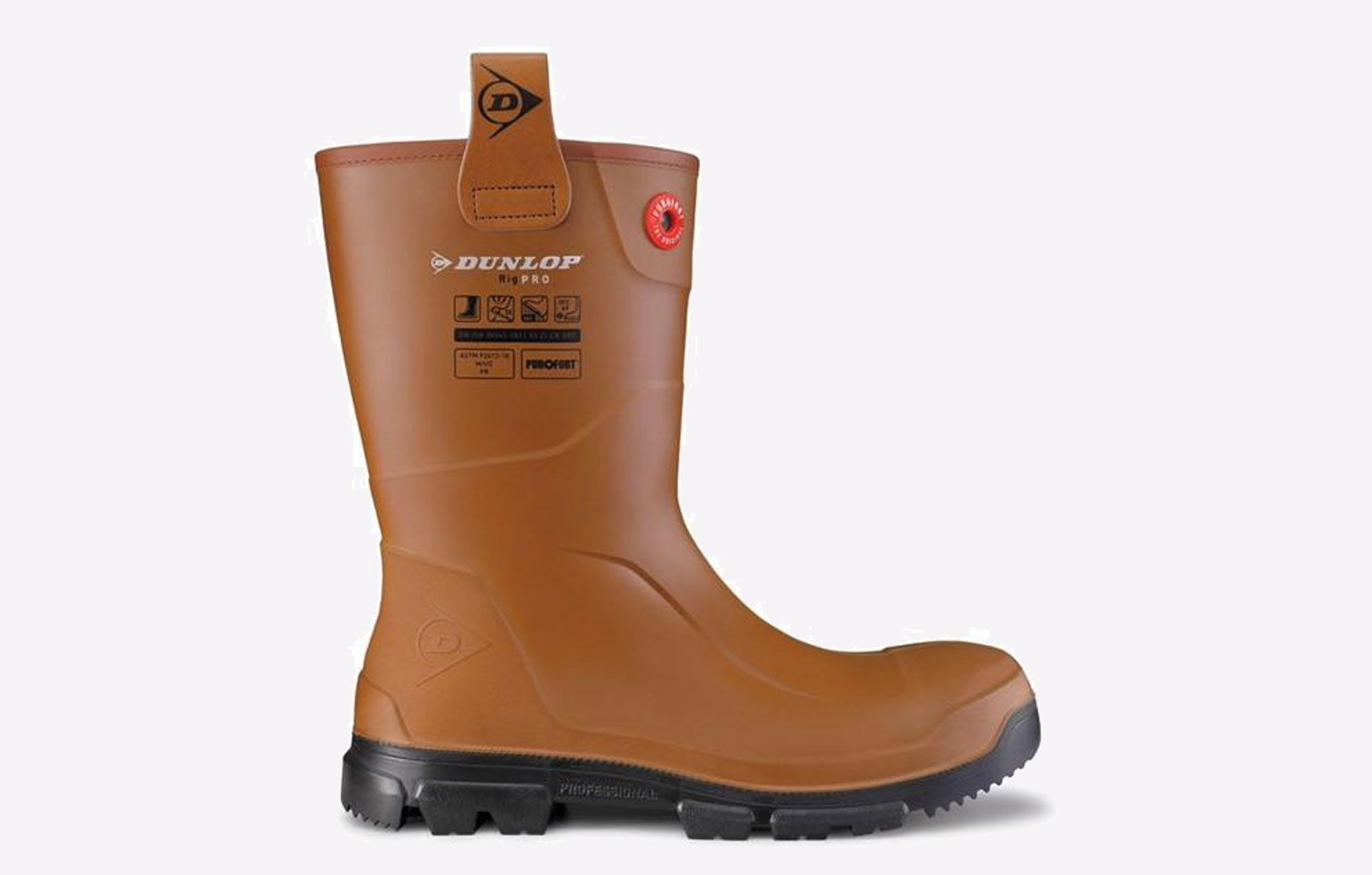 Dunlop Purofort Rigpro Unlined Steel Toe Cap Boot Tan 12 - Image 9