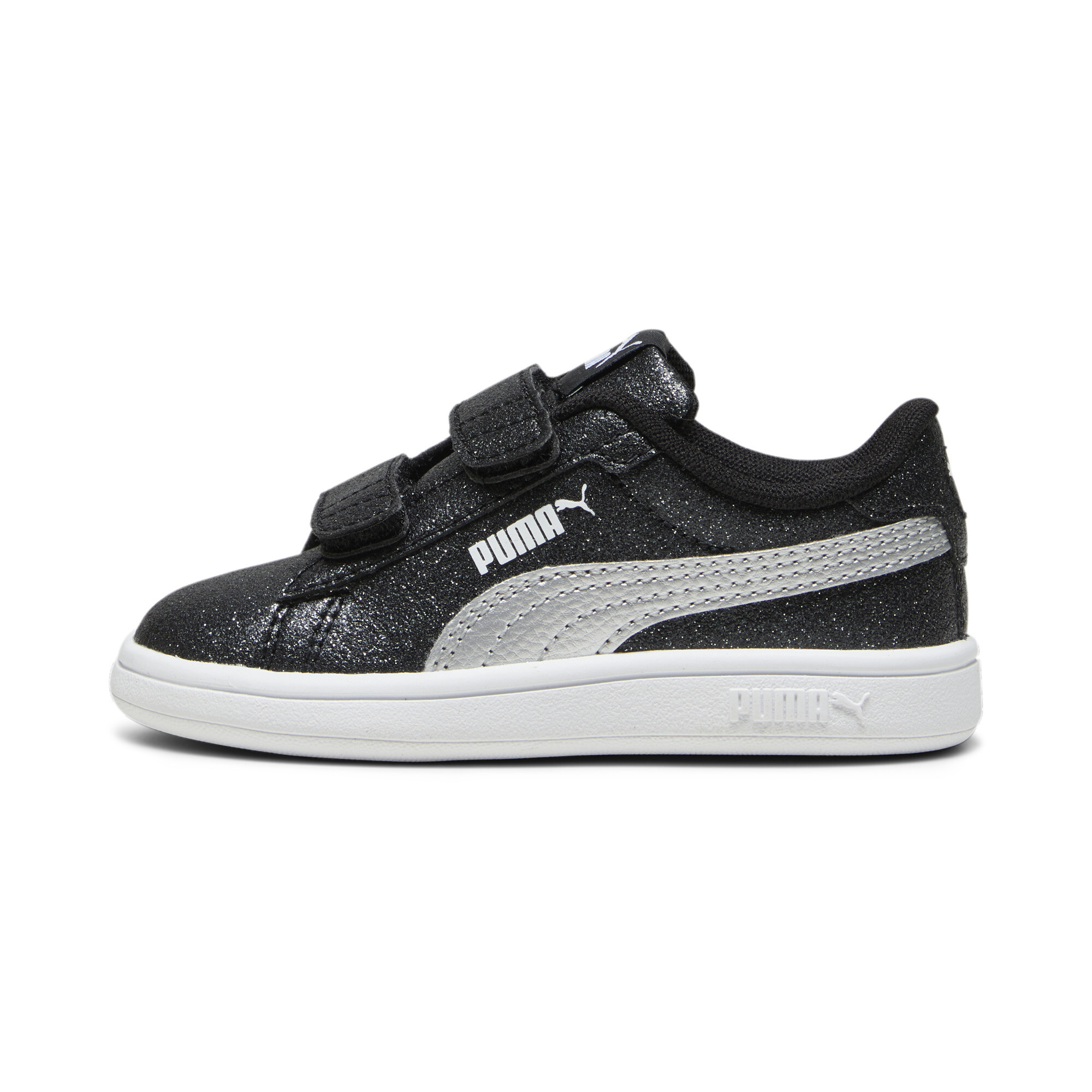 Puma Smash 3.0 Glitz Glam V Infant Girl Trainers - Black/Silver - C7 (24) - Image 4