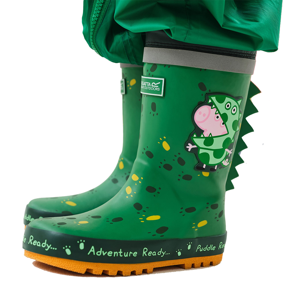 Regatta Dino Green Peppawelly Cartoon Print Wellington Boots - Eu30/Uk11 - Image 5