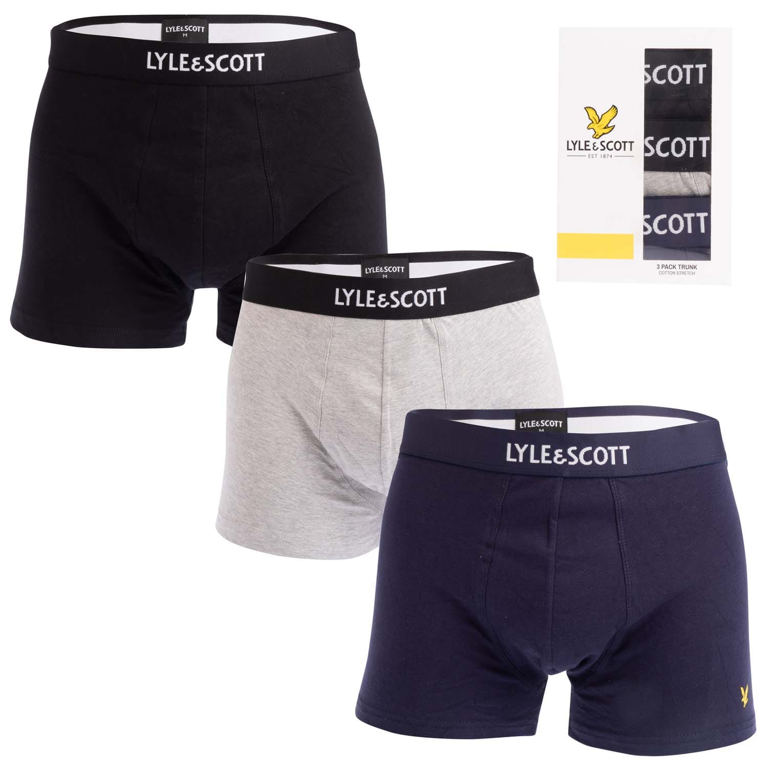 Lyle & Scott Men's Devon Boxer Trunks (3-Pack) – Premium Cotton Stretch Underwear with Elasticated Logo Waistband - Image 3
