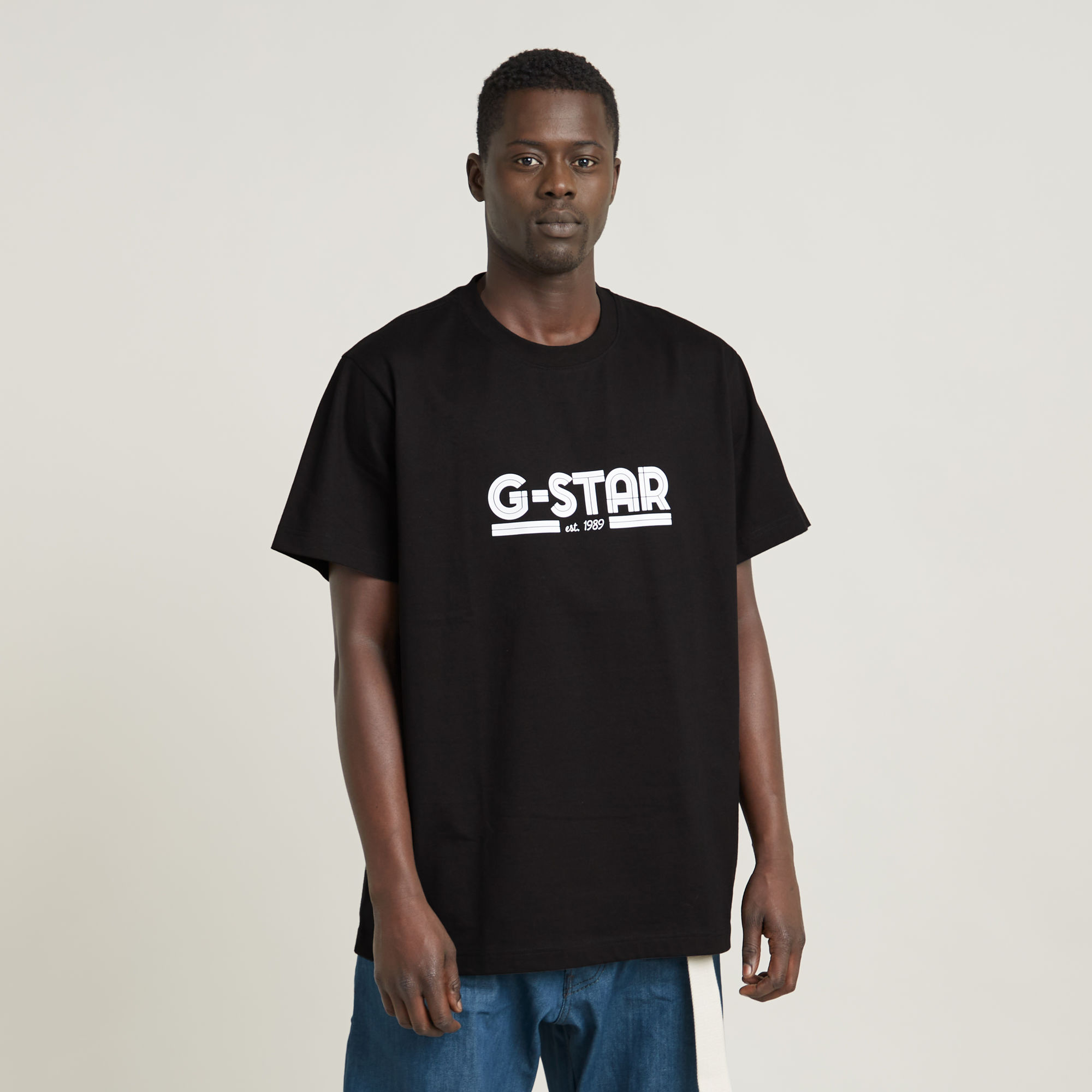 G Star Men's Line Script Loose T Shirt - Dk Black - Small - Image 4