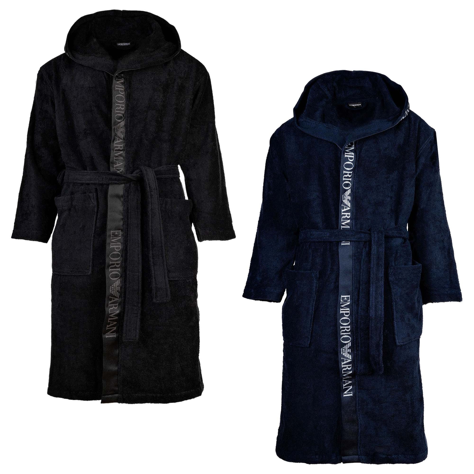 Armani Badjas met capuchon blauw