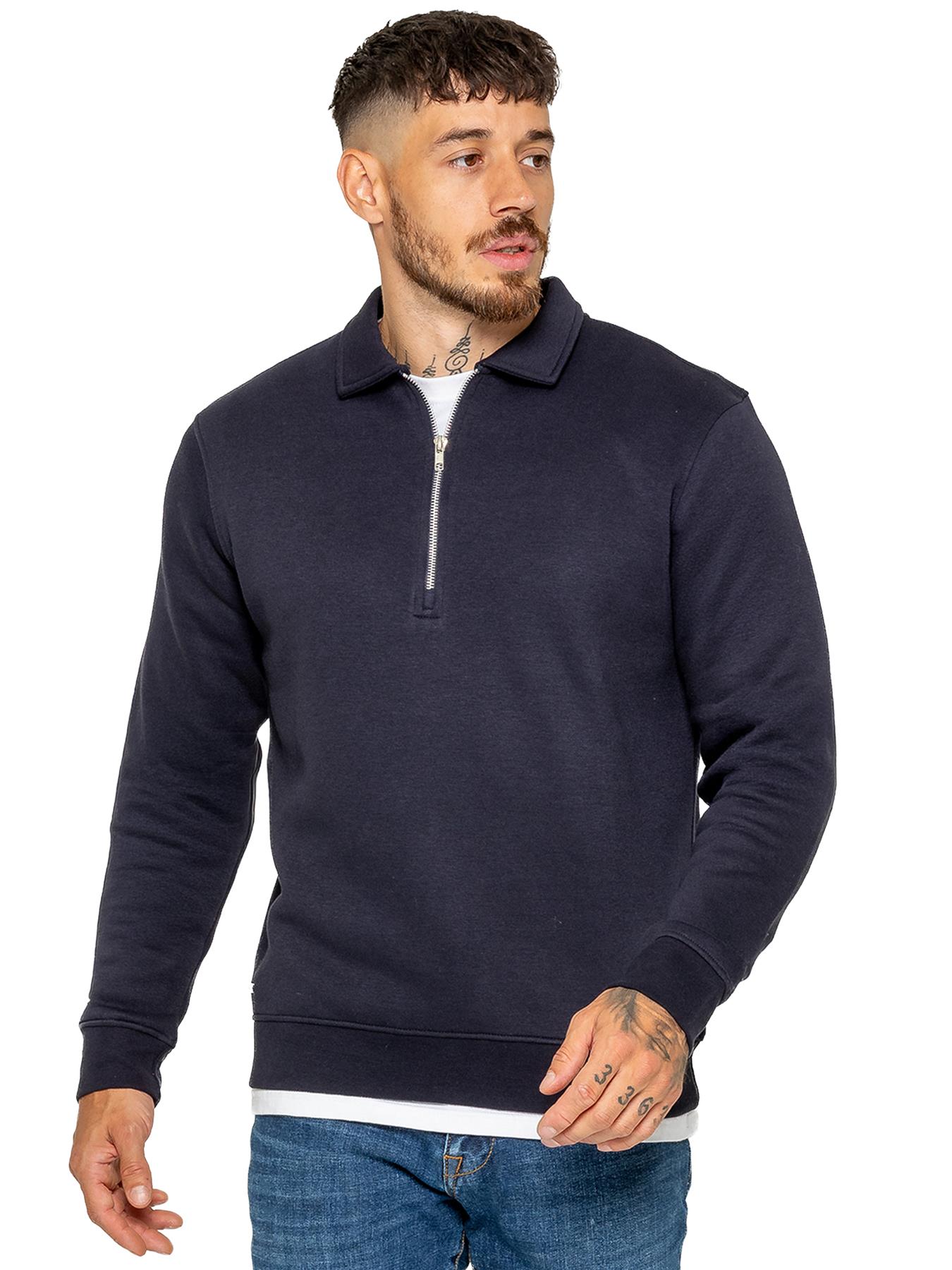Enzo Milano | Heren Half-Zip Sweatshirt met Kraag