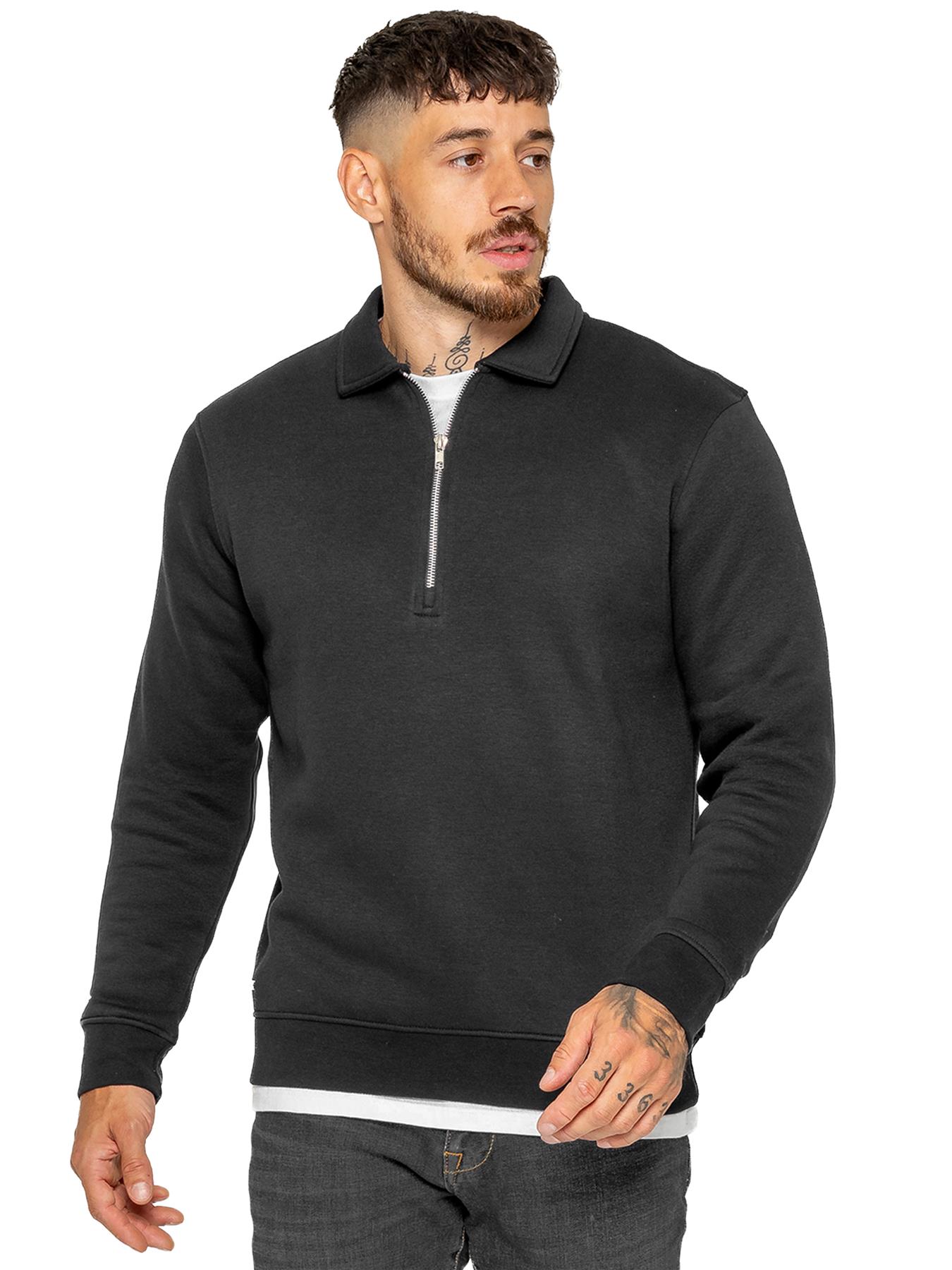 Enzo Milano | Heren Half-Zip Sweatshirt met Kraag