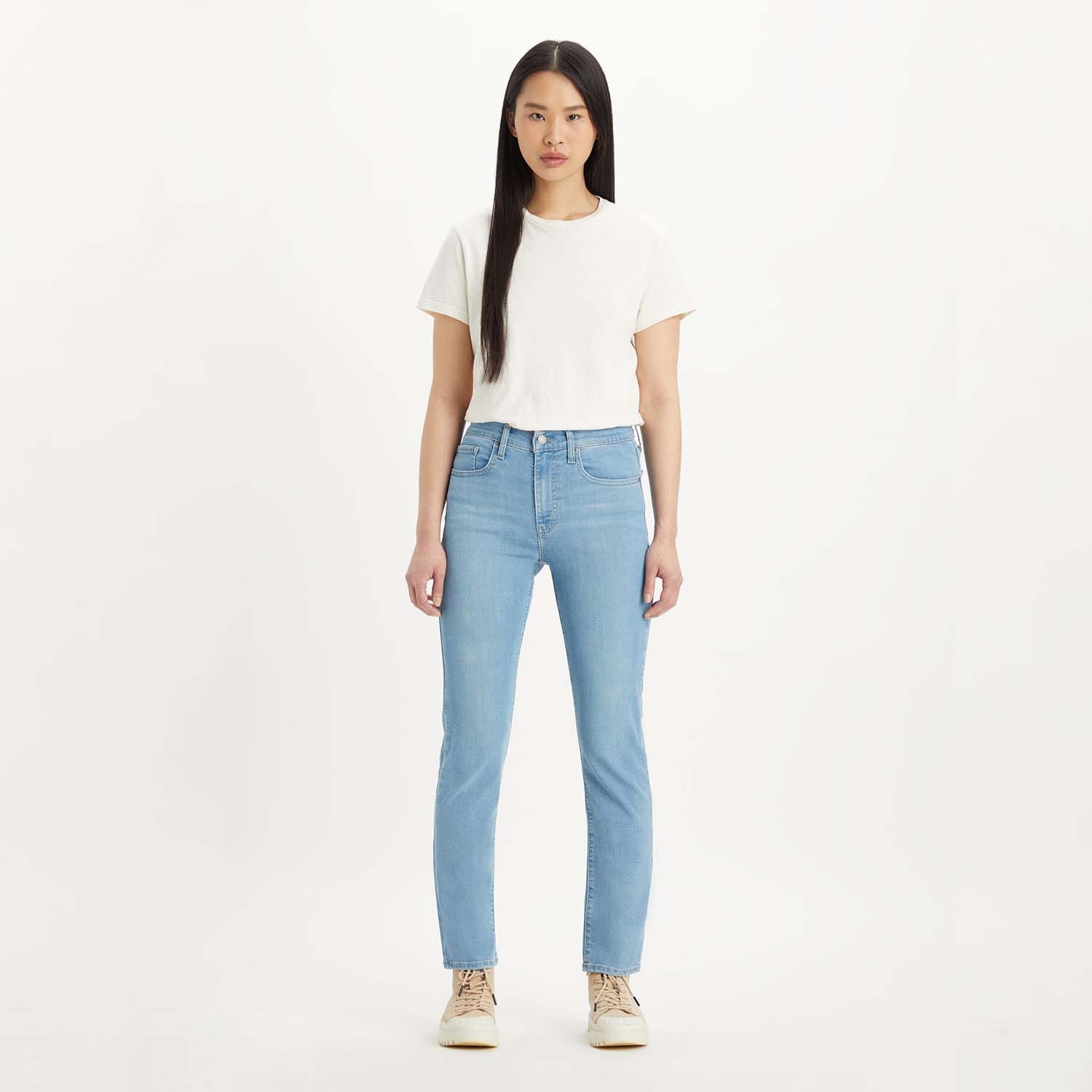 Levis Women's High Rise Straight Leg Jeans Blue 31 L32 - Image 3
