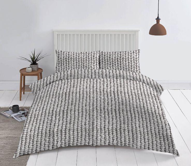 Zydante Dekbedovertrek - Cotton Rich Collection - Katoen – Zacht en Comfortabel - Kabel - Grijs / 200x200