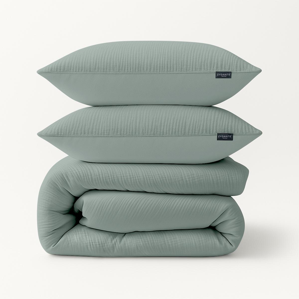 Dekbedovertrekset Mousseline 100% Katoen - Jade Green - met 1 Kussenslop