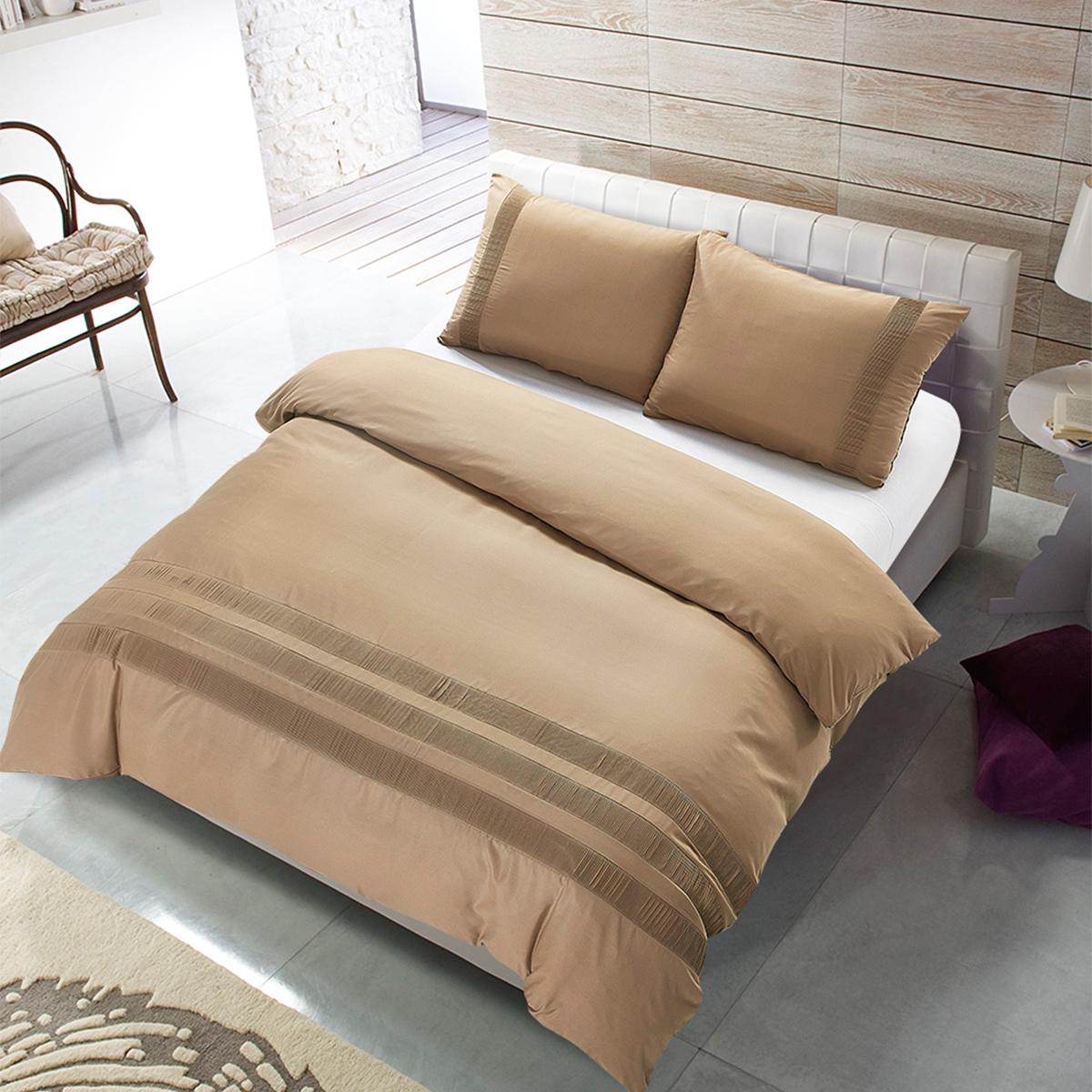 Zydante Dekbedovertrek - Hotel Home Collection - Zacht en Soepel – Microlinnen Dekbedhoes – Luxe Hotel Look – Comfortabel Beddengoed Devon - Taupe / 200x200