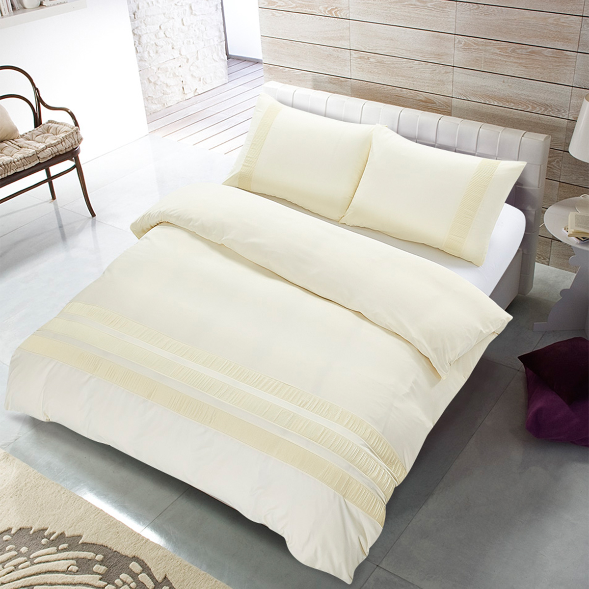 Zydante Dekbedovertrek - Hotel Home Collection - Zacht en Soepel – Microlinnen Dekbedhoes – Luxe Hotel Look – Comfortabel Beddengoed Devon - Creme / 200x140