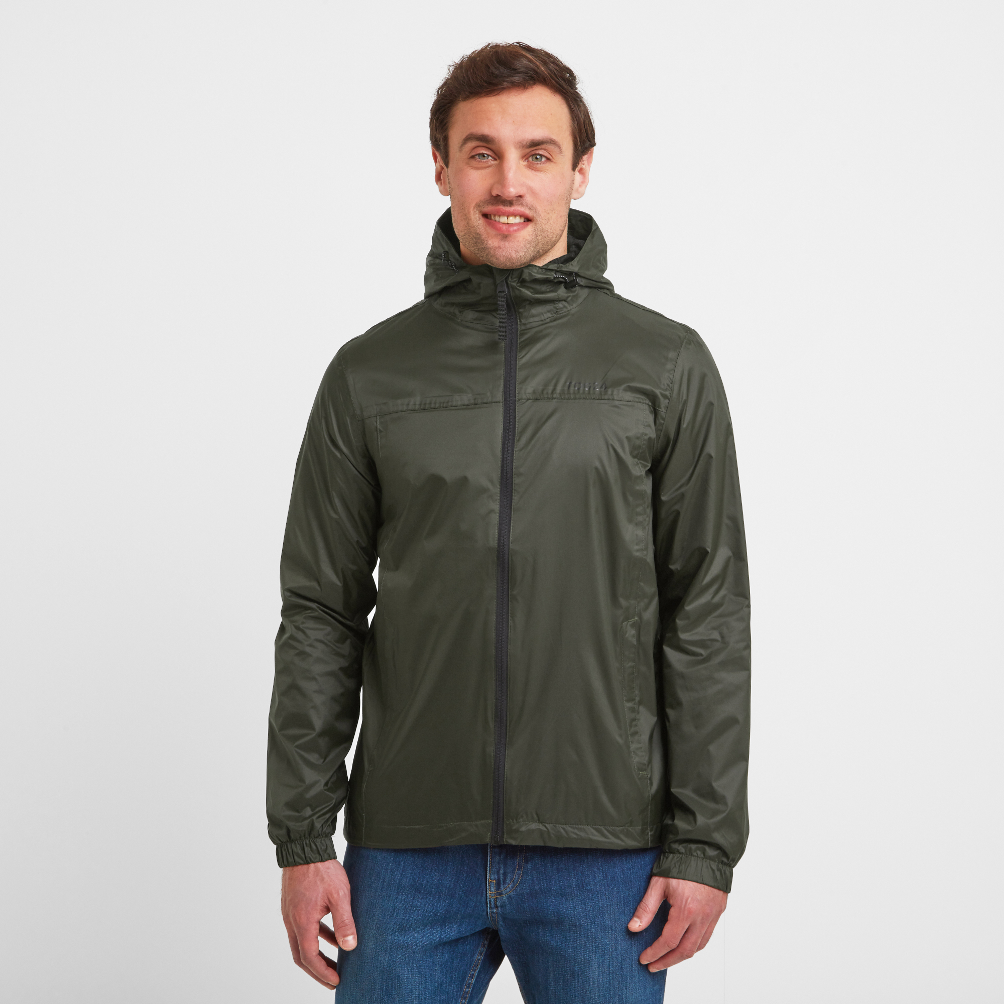 TOG24 Craven Mens Waterproof Packaway Jacket Dark Khaki - Size 5XL
