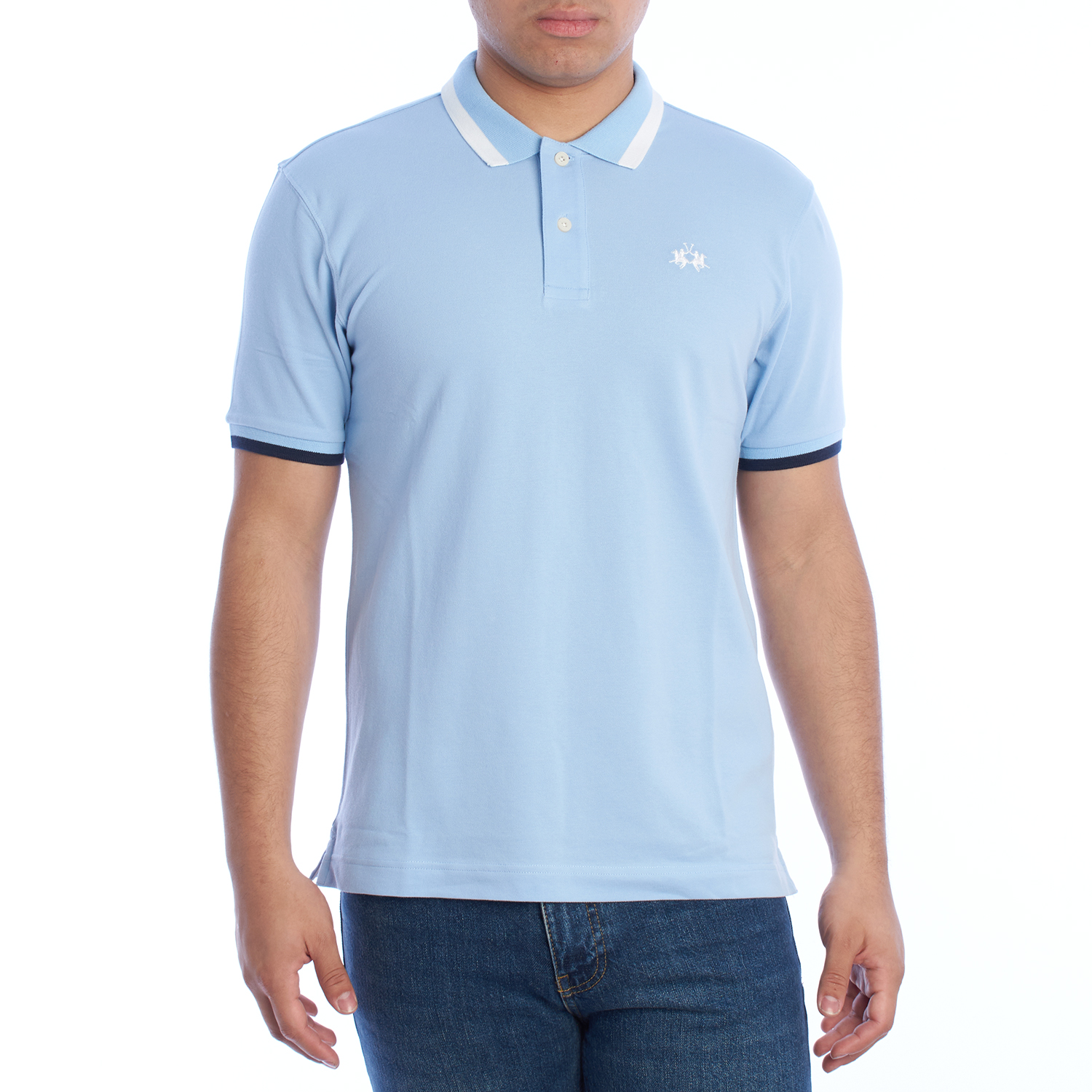 YMP006-PK001 Slim Fit kortärmad pikétröja för män