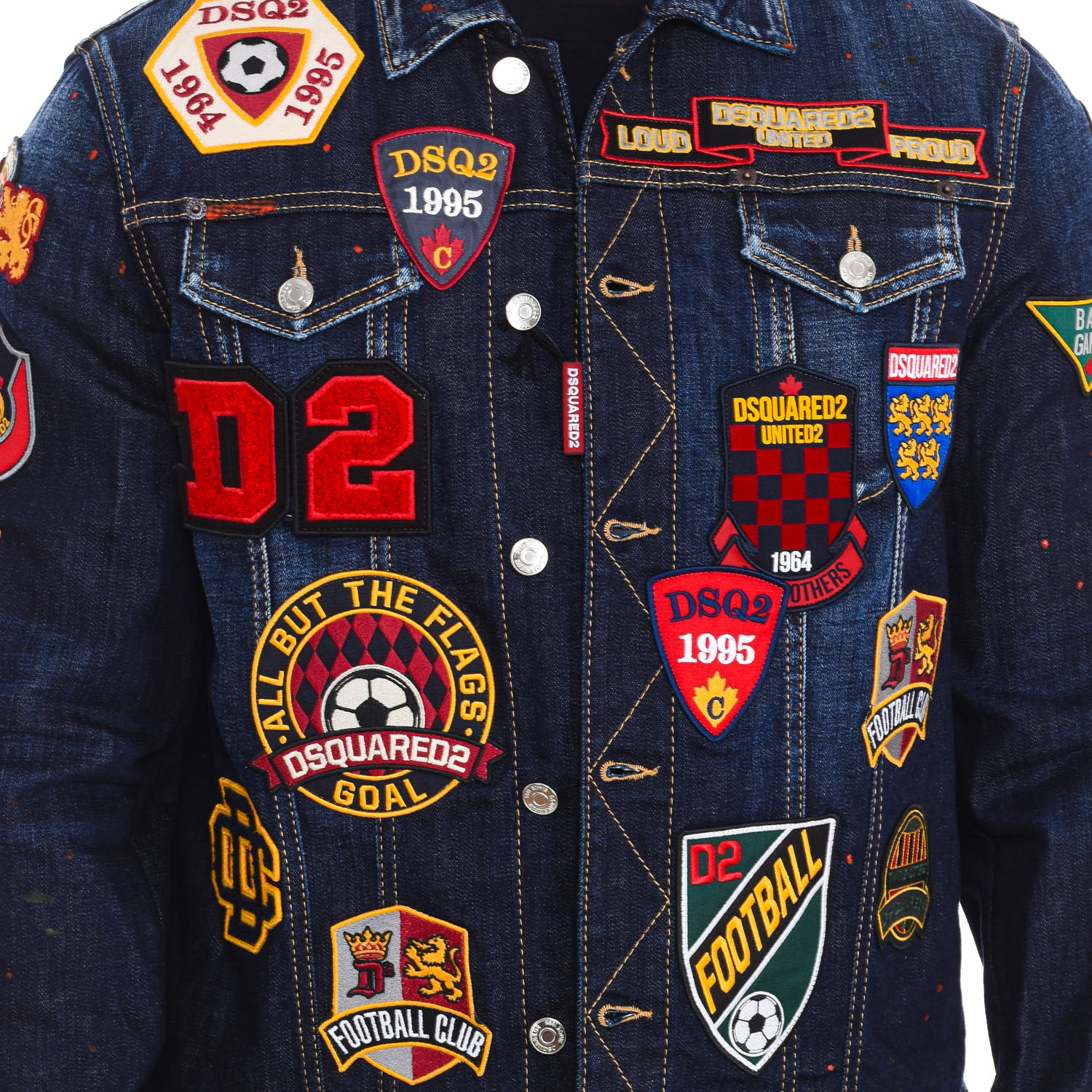 Dsquared2 Jeansjacka med lappar S74AM1079-S30664 man herr – bild 2