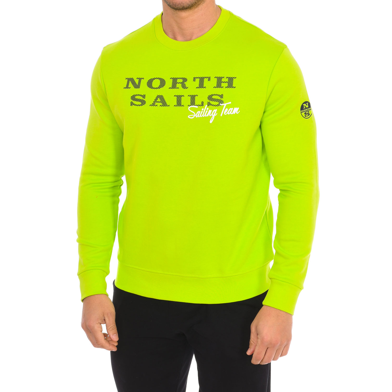 Långärmad sweatshirt med rund halsringning 9022970 herr