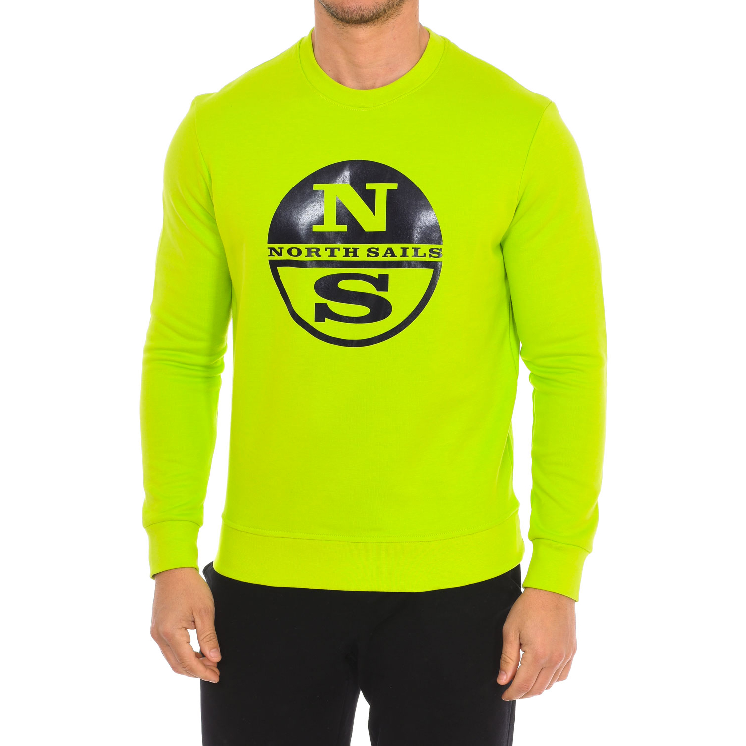 Långärmad sweatshirt med rund halsringning 9024130 herr
