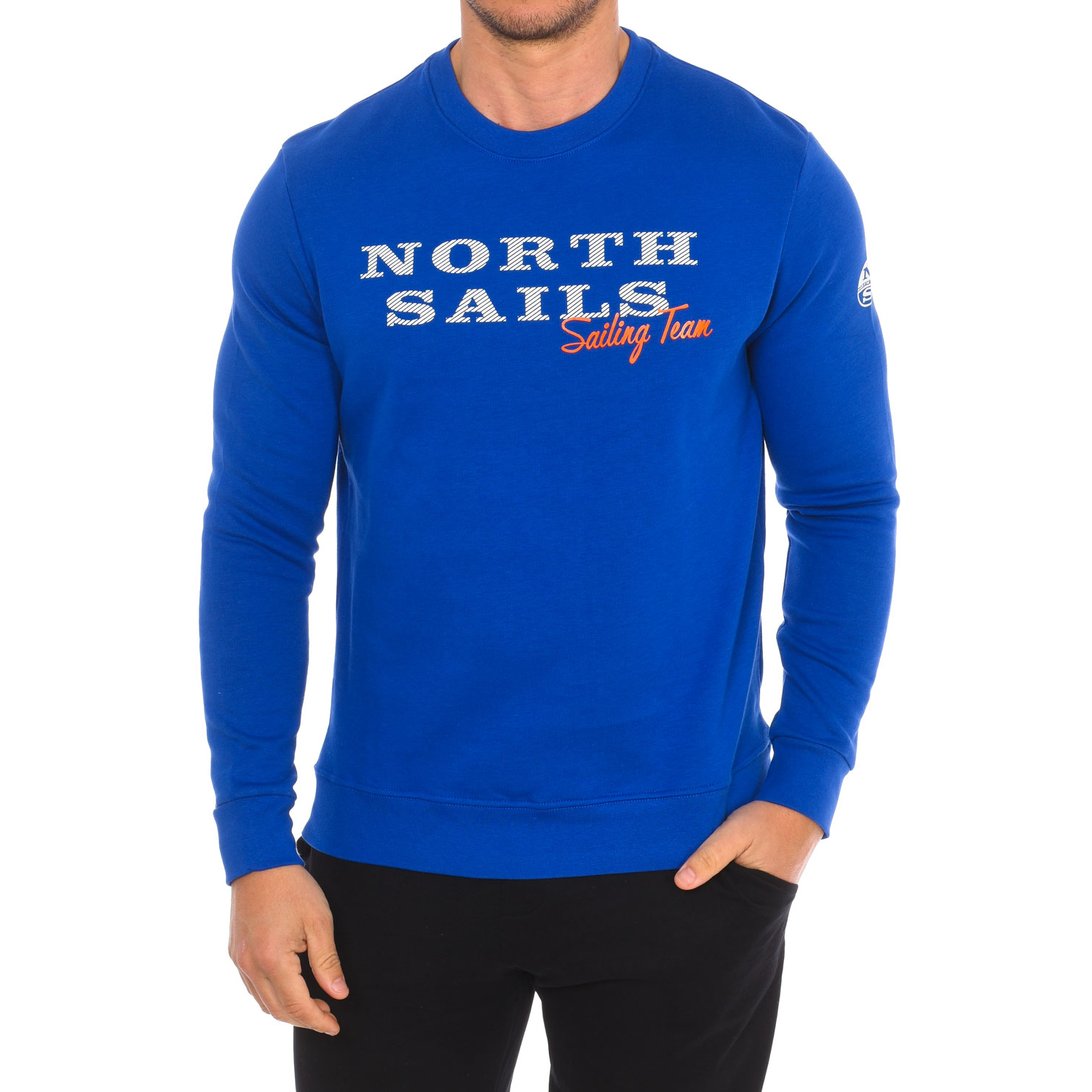 Långärmad sweatshirt med rund halsringning 9022970 herr