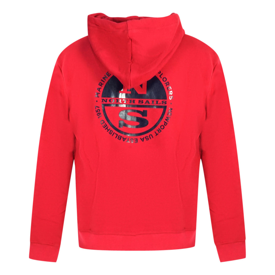 North Sails Logo Red Zip Hoodie herr – bild 2