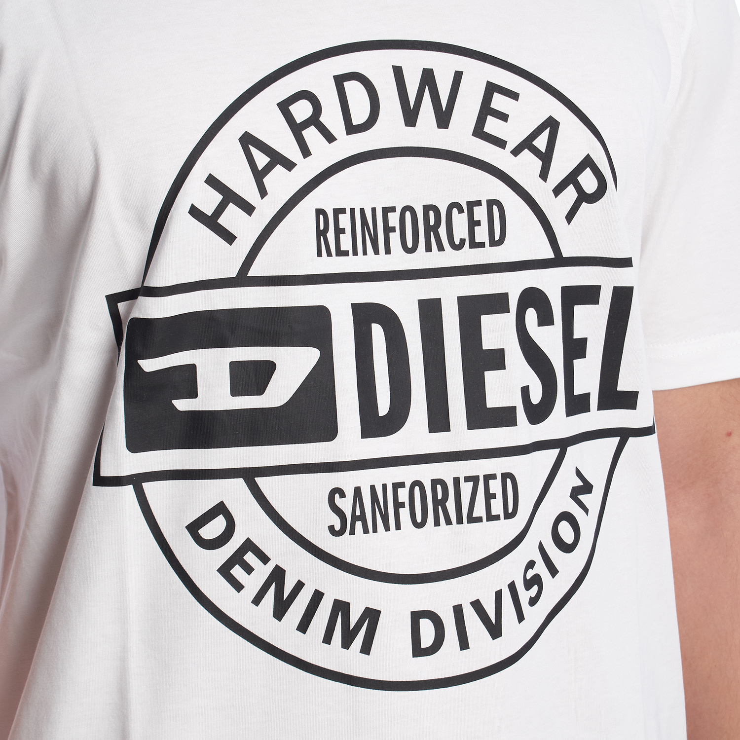 Diesel Hardware Circle Logo Vit T-shirt herr – bild 2