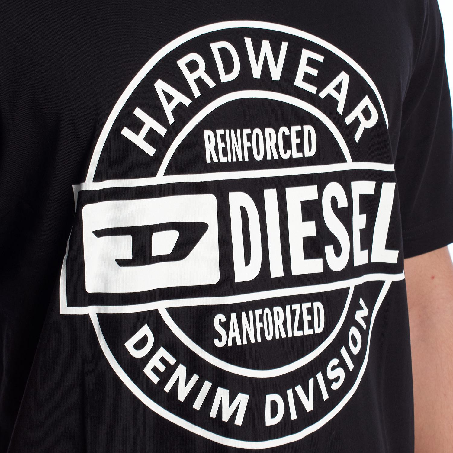 Diesel Circle Hardware Logo Svart Caviar T-shirt herr – bild 2