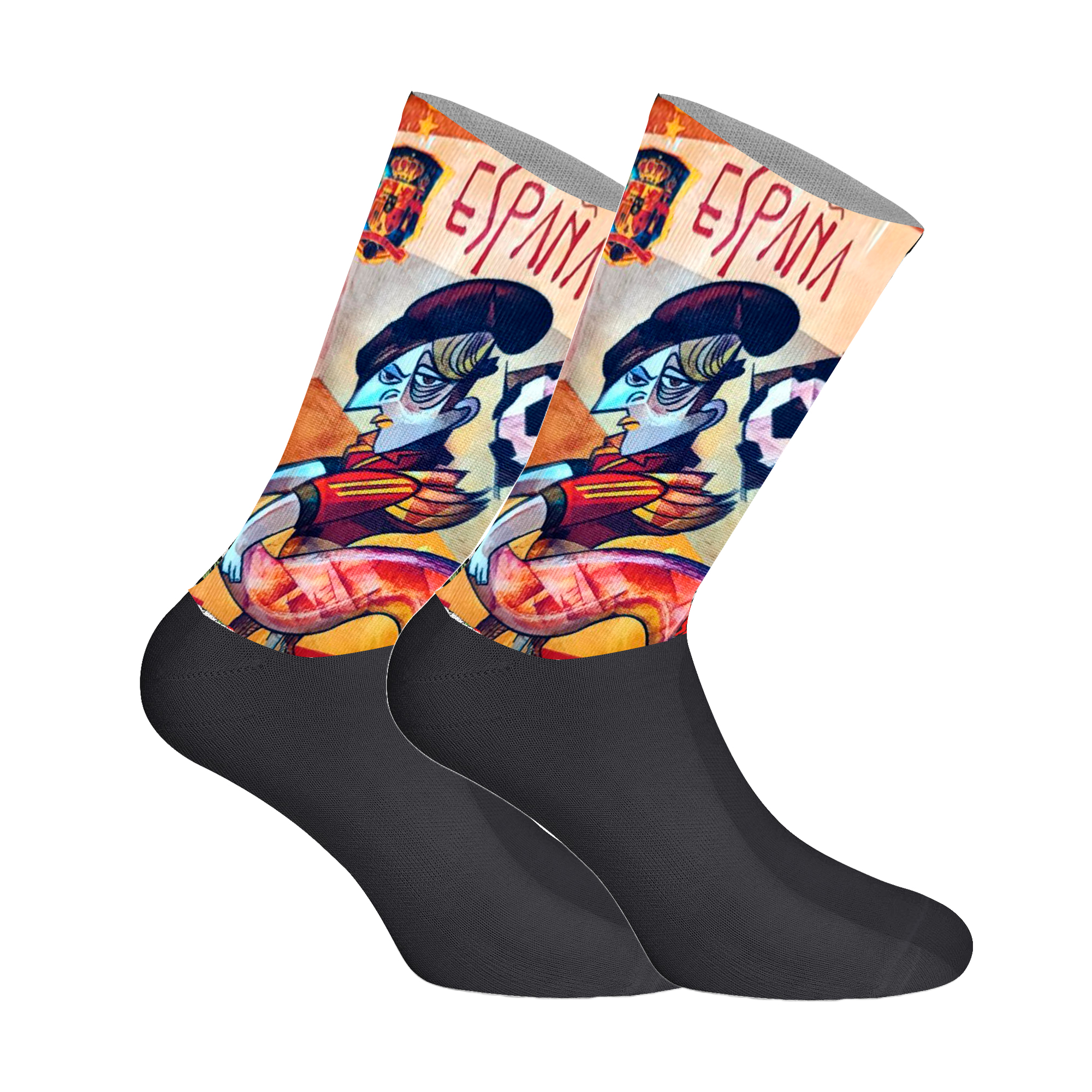 Lange uniseks sokken met elastische print