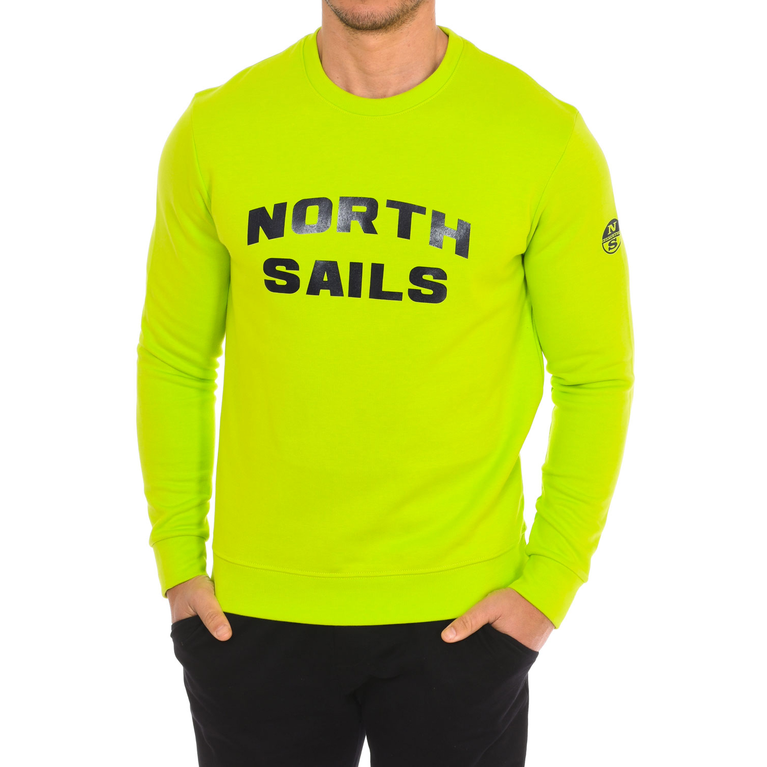 Långärmad sweatshirt med rund halsringning 9024170 herr