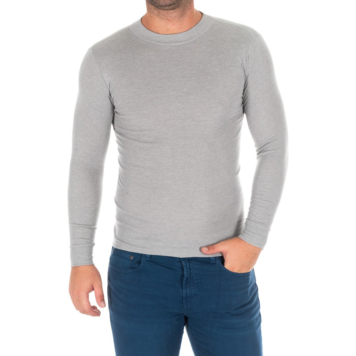 Långärmad T-shirt med halvhög krage 1625-H man