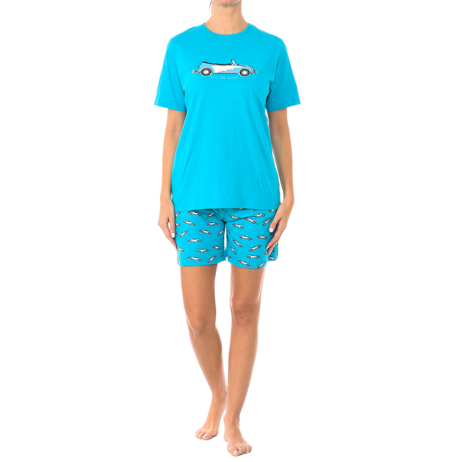 Kortärmad sommarpyjamas för kvinnor KL40000