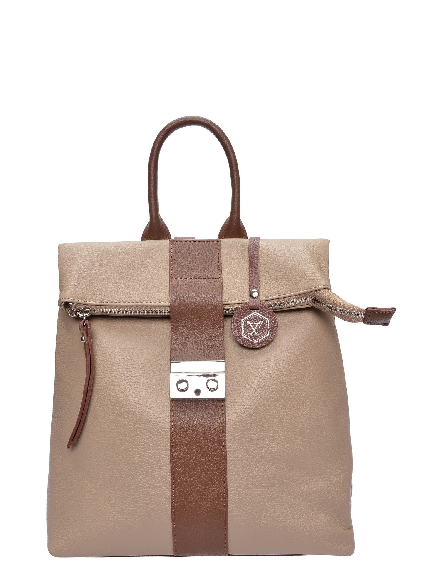 Luisa Vannini Beige Rundleer Tas