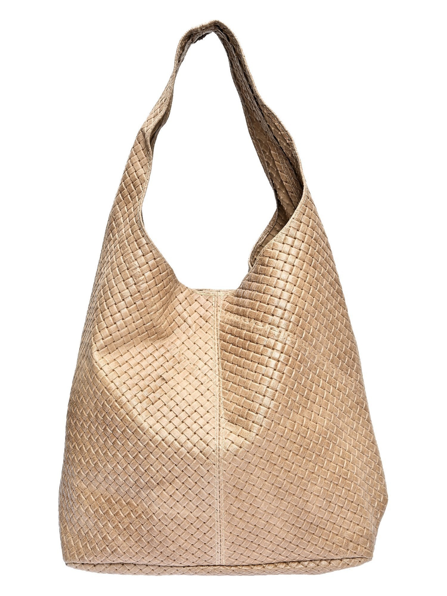 Luisa Vannini Beige Rundleer Tas