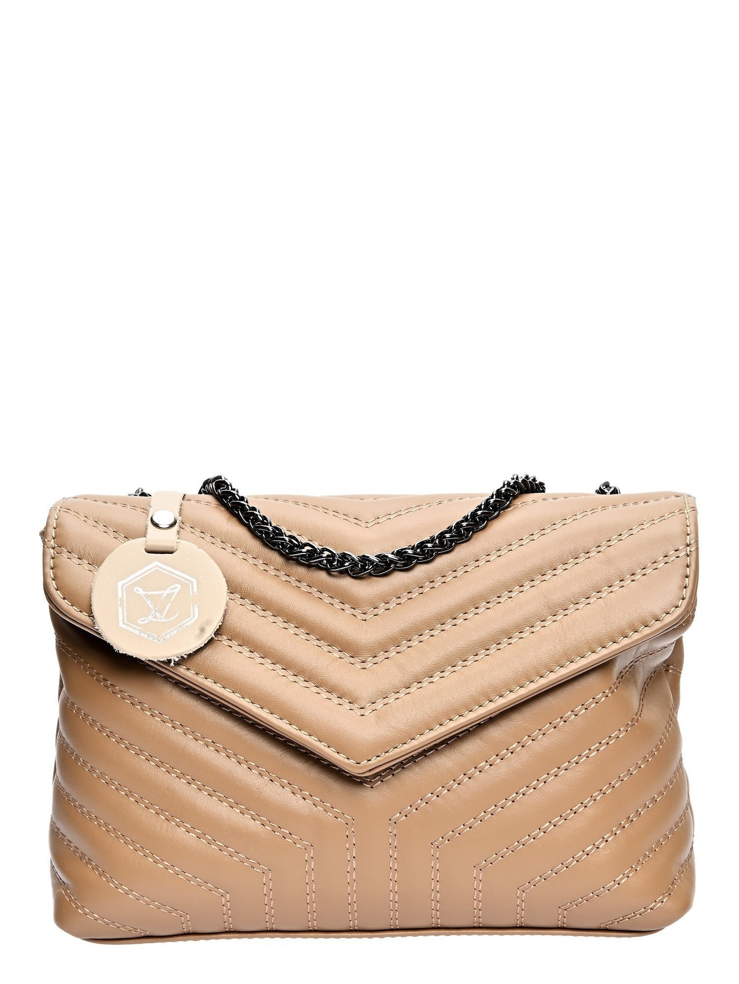 Luisa Vannini Beige Rundleer Tas