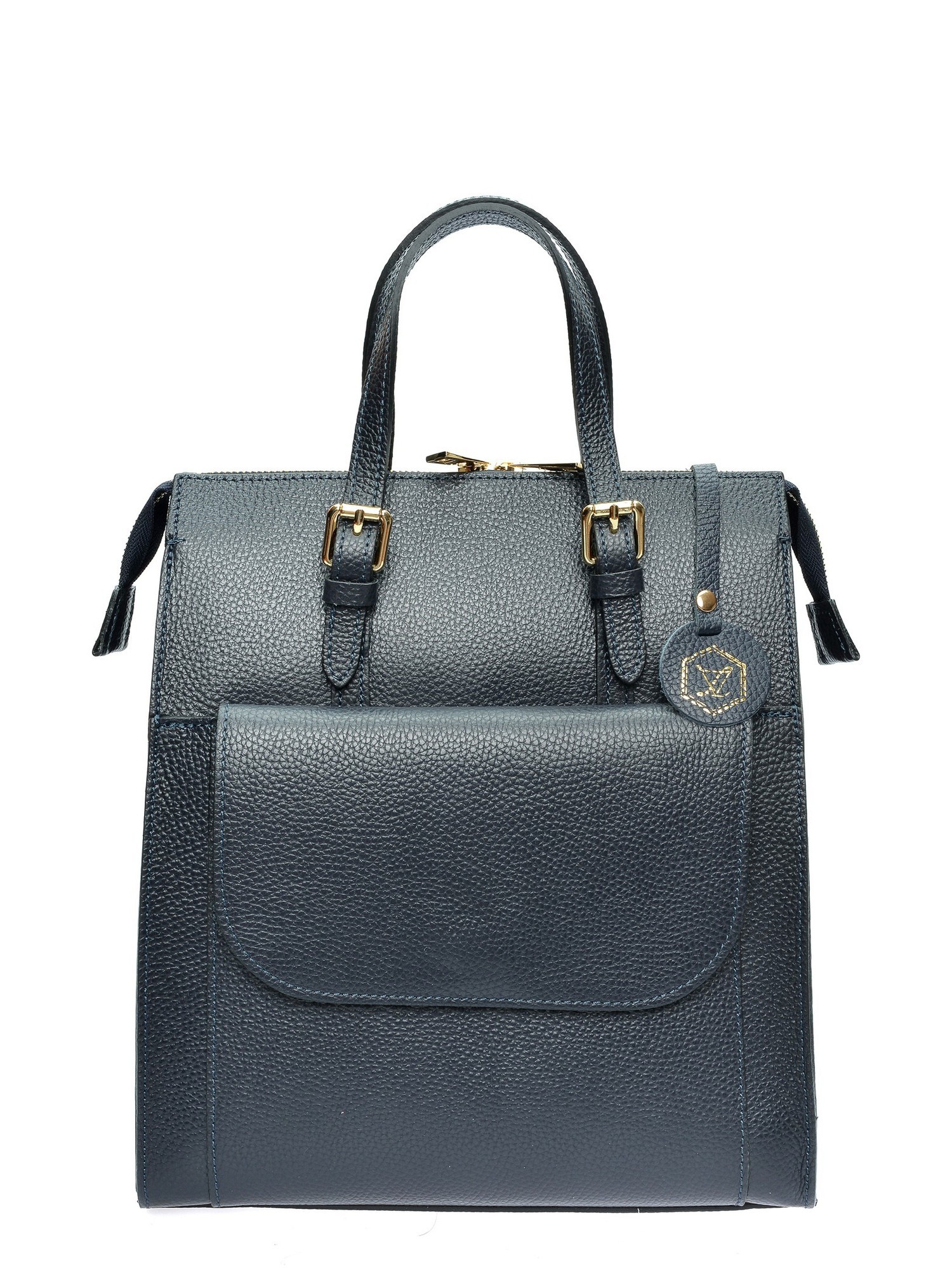 Luisa Vannini Blauw Rundleer Tas