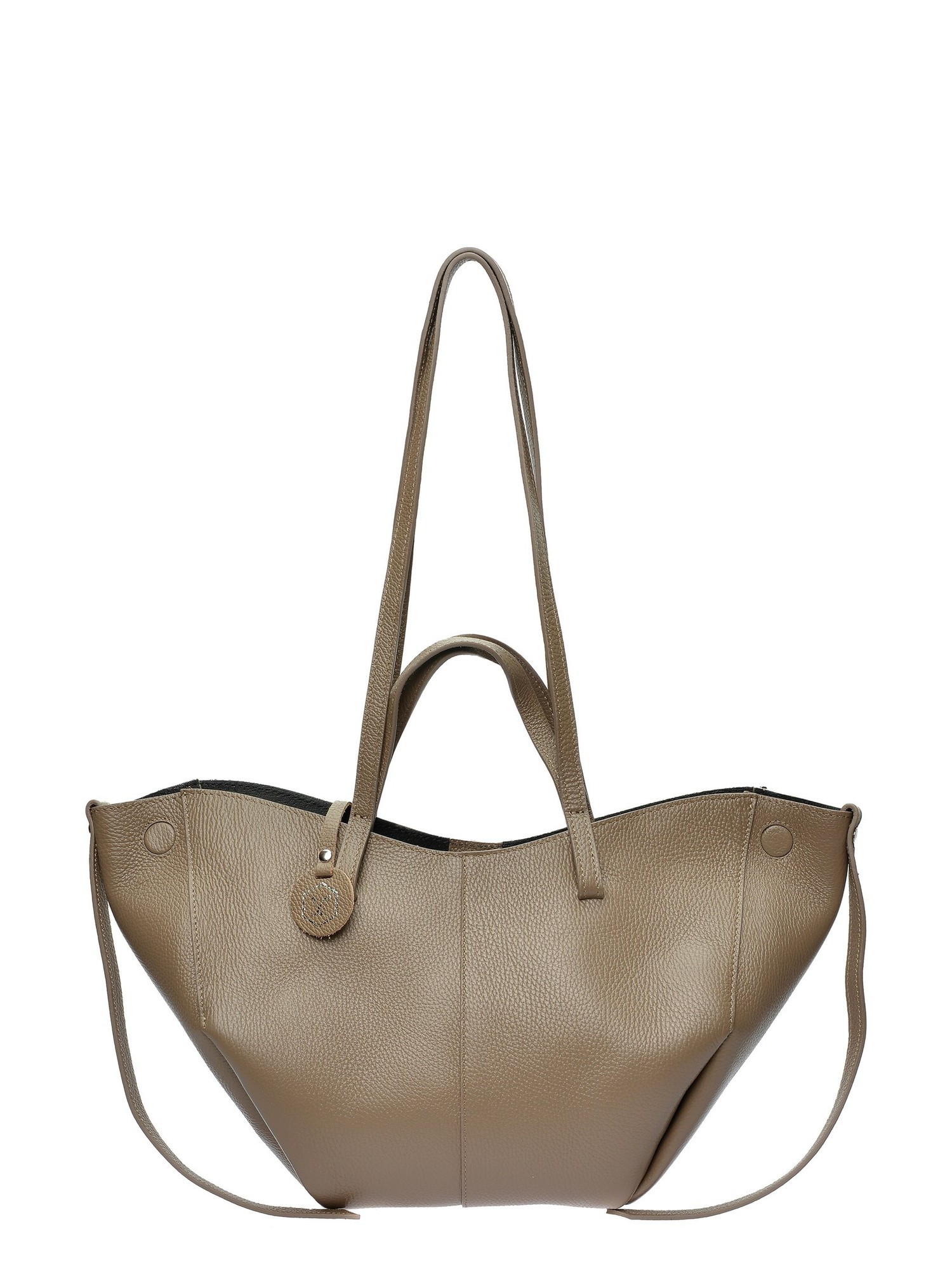 Luisa Vannini Beige Rundleer Tas