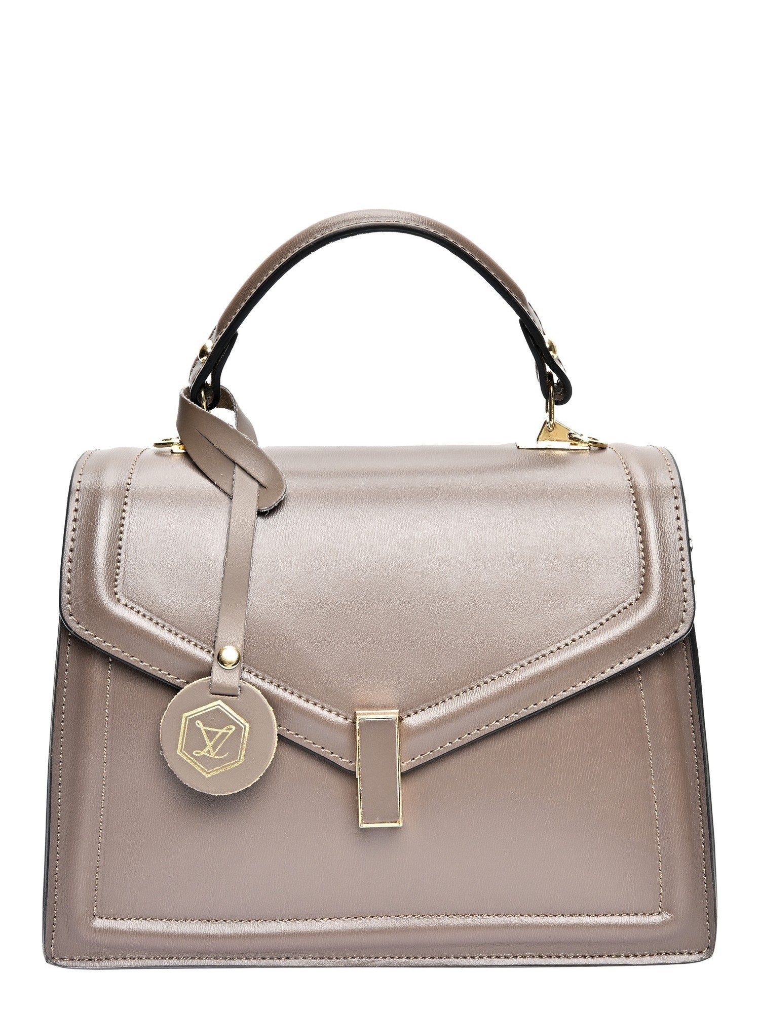 Luisa Vannini Beige Rundleer Tas