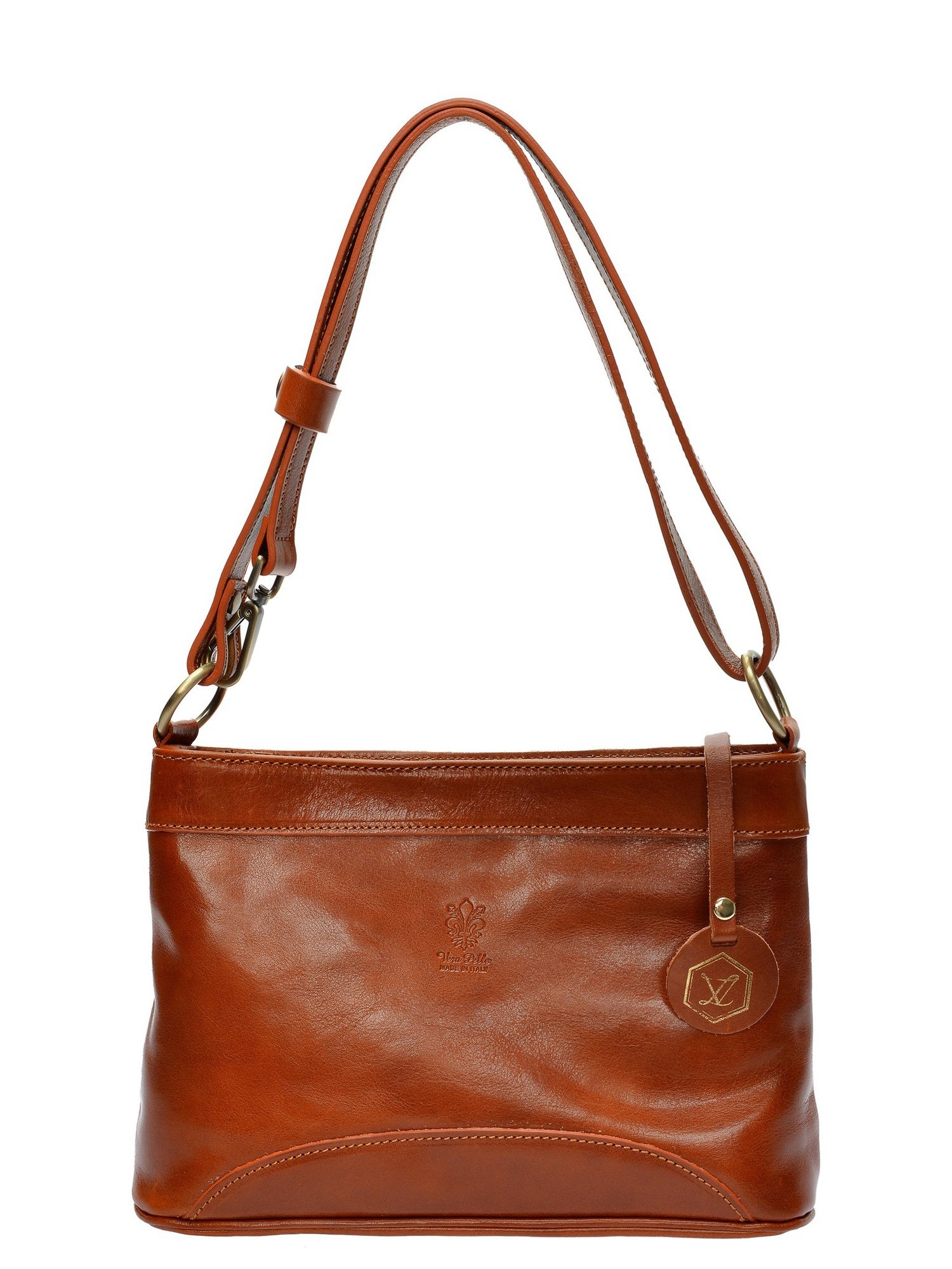 Luisa Vannini Brown Rundleer Tas