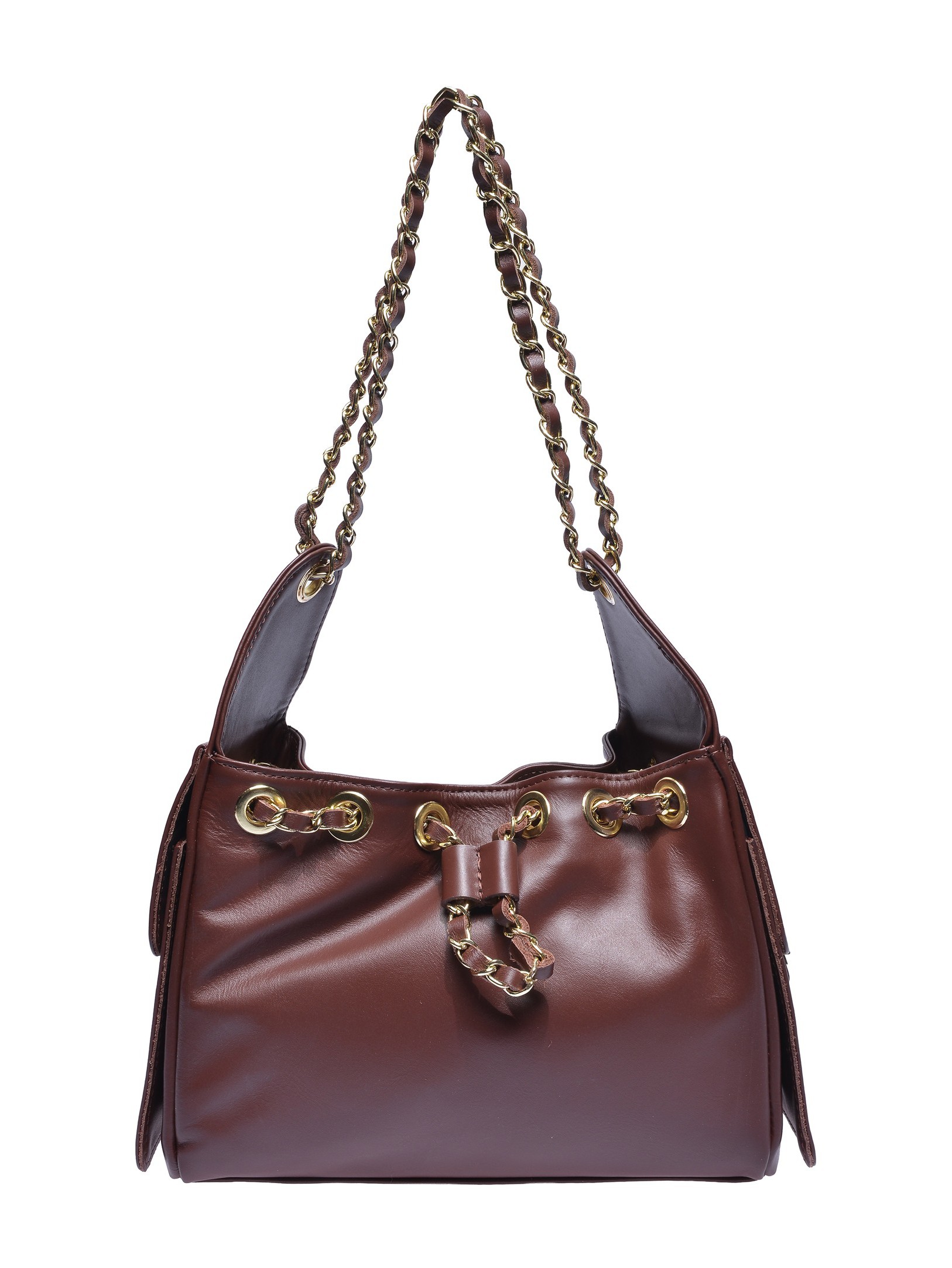 Anna Luchini Bordeauxrood Rundleer Tas