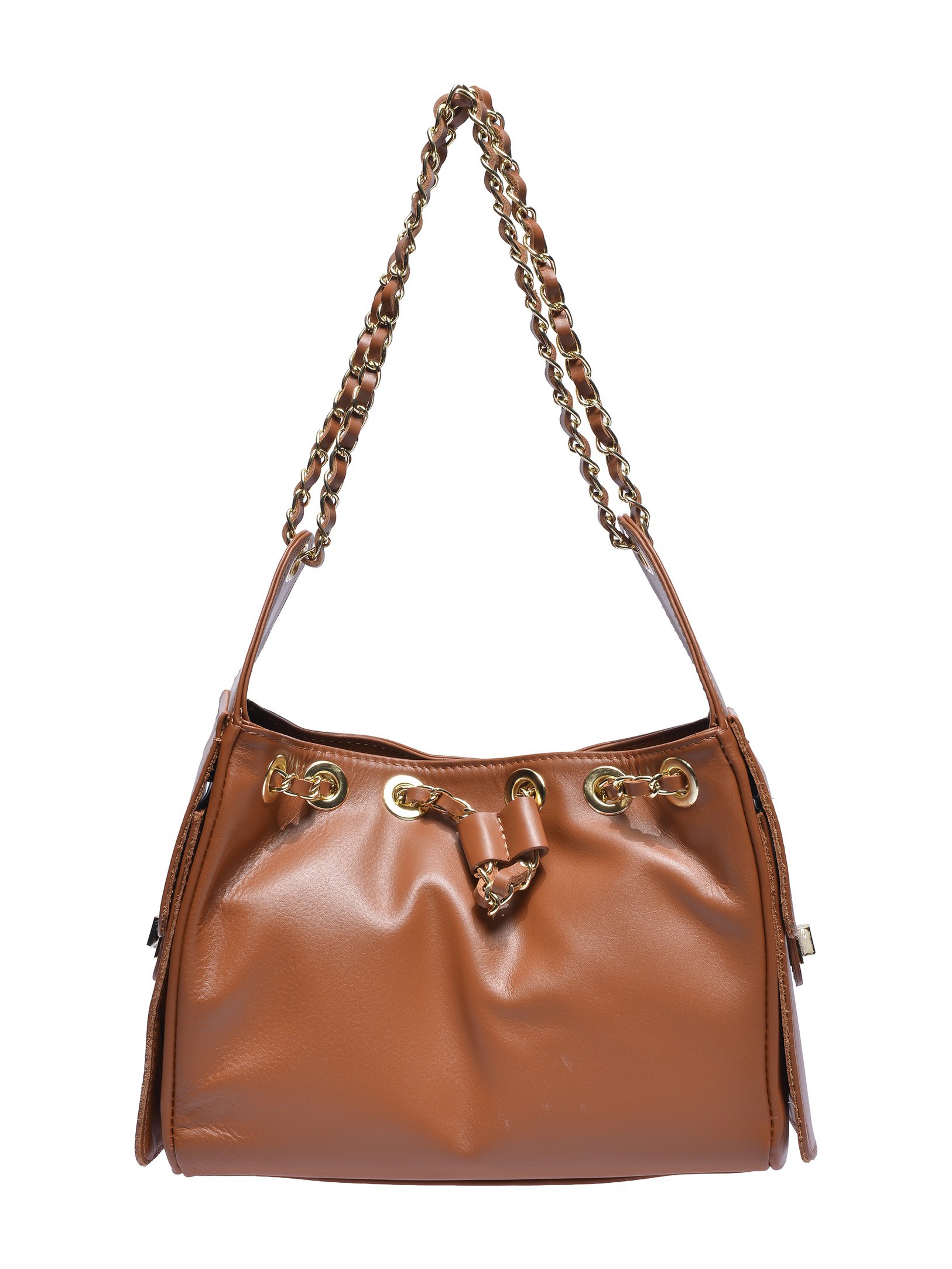 Anna Luchini Brown Rundleer Tas