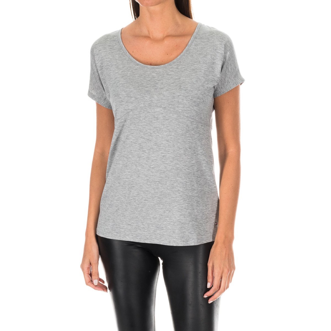 Kortärmad T-shirt med rund hals 1487905960 dam
