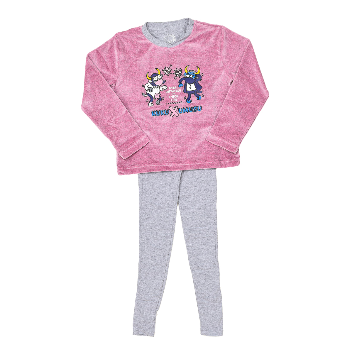 Winterpyjama met getufte afwerking en V-hals 3176 meisje