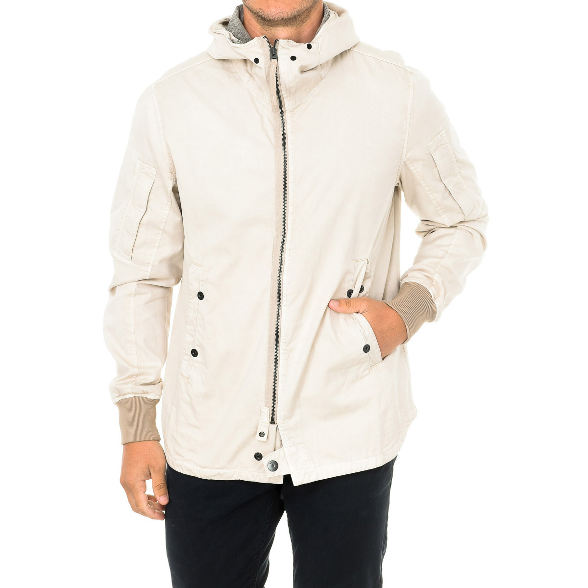 Overhemd jas met capuchon kraag D01657 man