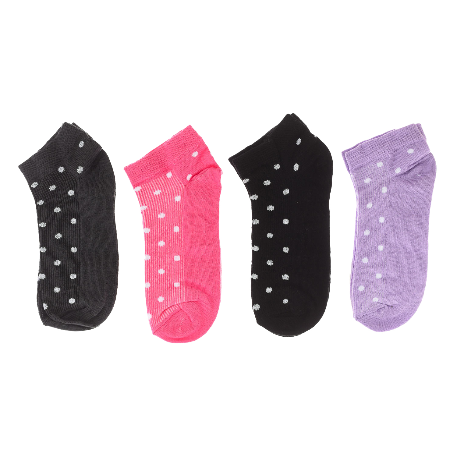 4er-Pack Damen-Söckchen, Damen-Kurzsocken, Baumwolle, bedruckt.