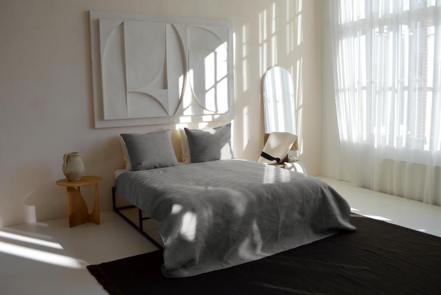 Zydante Home Bedsprei - Zilver Layers
