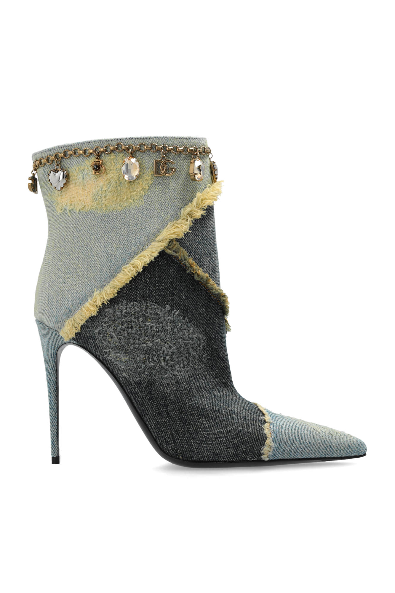Denim enkellaarsjes met hak