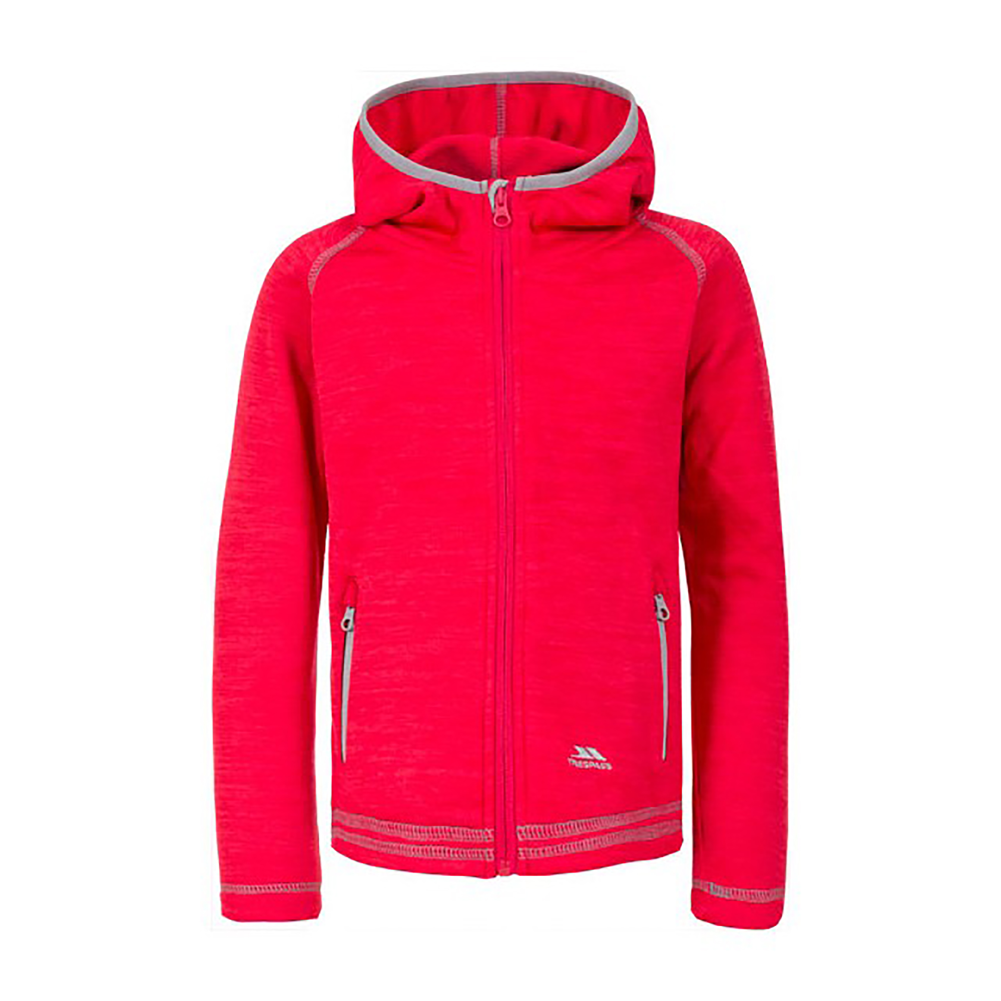 Trespass Girls Childrens Goodness Full Zip Hooded Fleece Jacket - Raspberry Marl - 2-3 Years - Raspberry Marl - 100% Polyester - Image 3